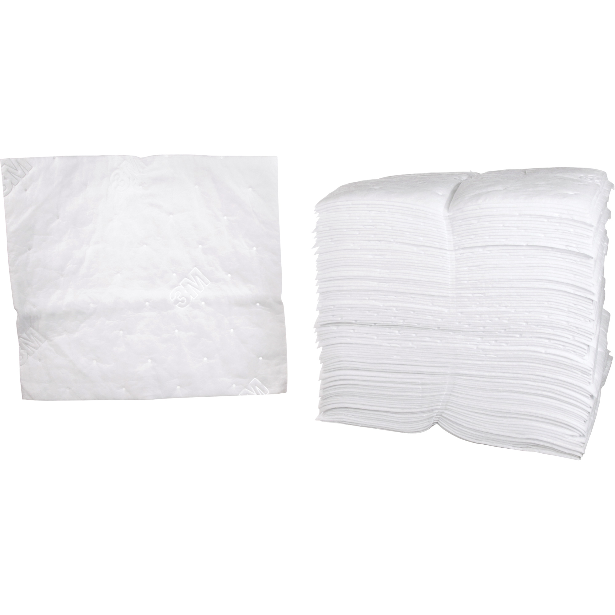 Feuilles absorbantes pétrochimiques, Huile seulement, 19" x 17", 38,7 gal. d'absorption