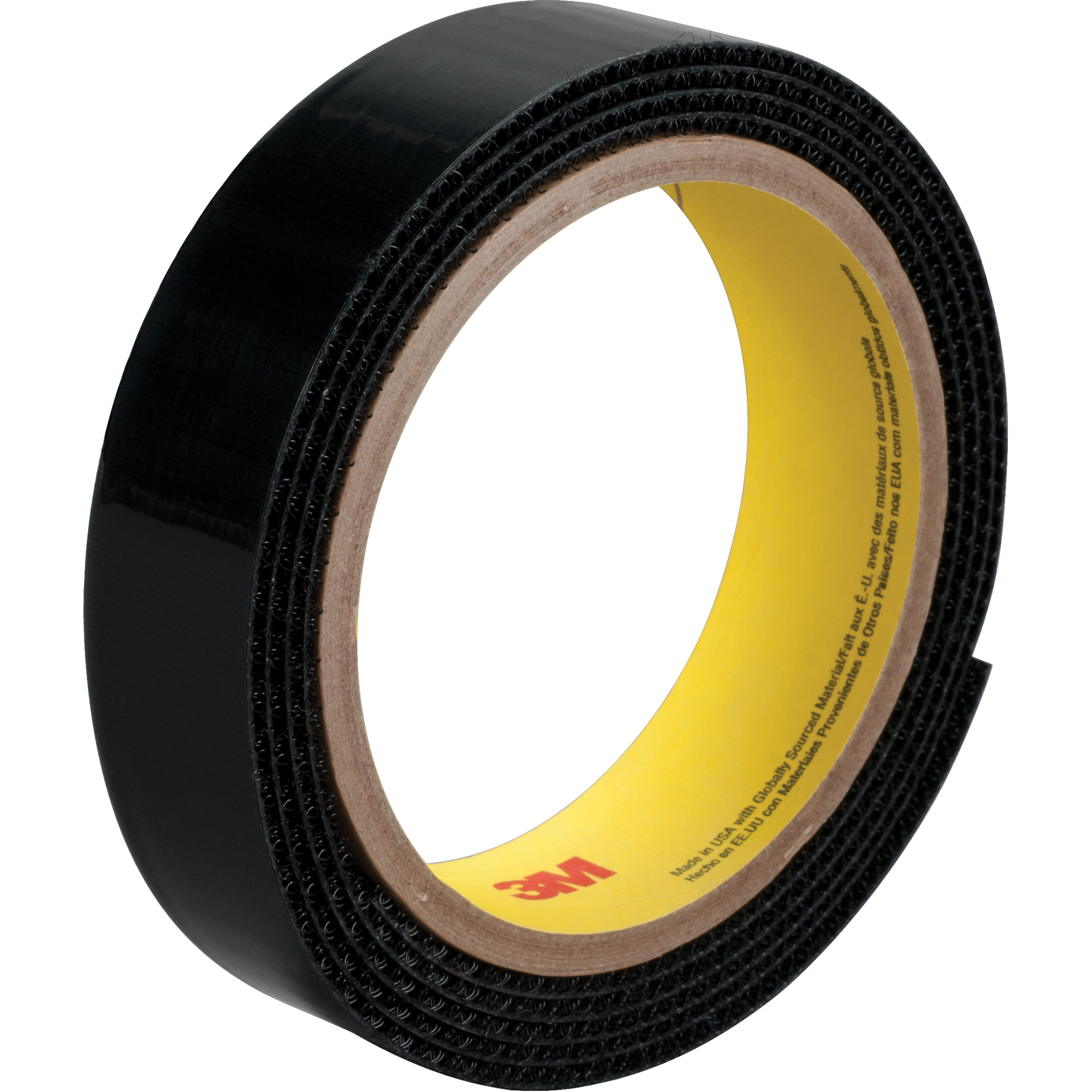 Fixation SJ3527N, Boucle, 50 vg x 1", Adhésif, Noir
