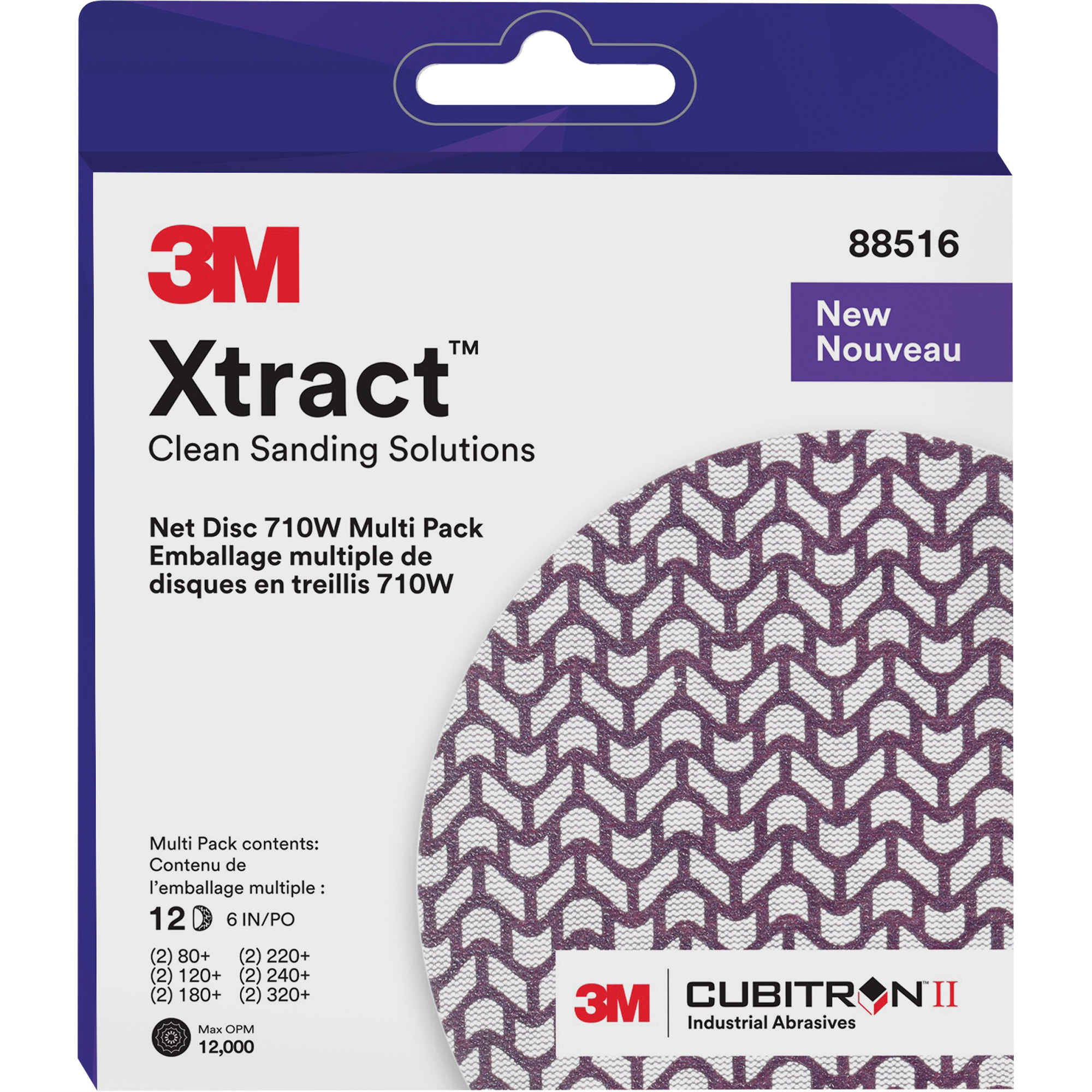 Jeu de disques XtractMC CubitronMC II Net Disc 710W, dia 6", Grain 80+/120+/180+/220+/240+/320+, Céramique