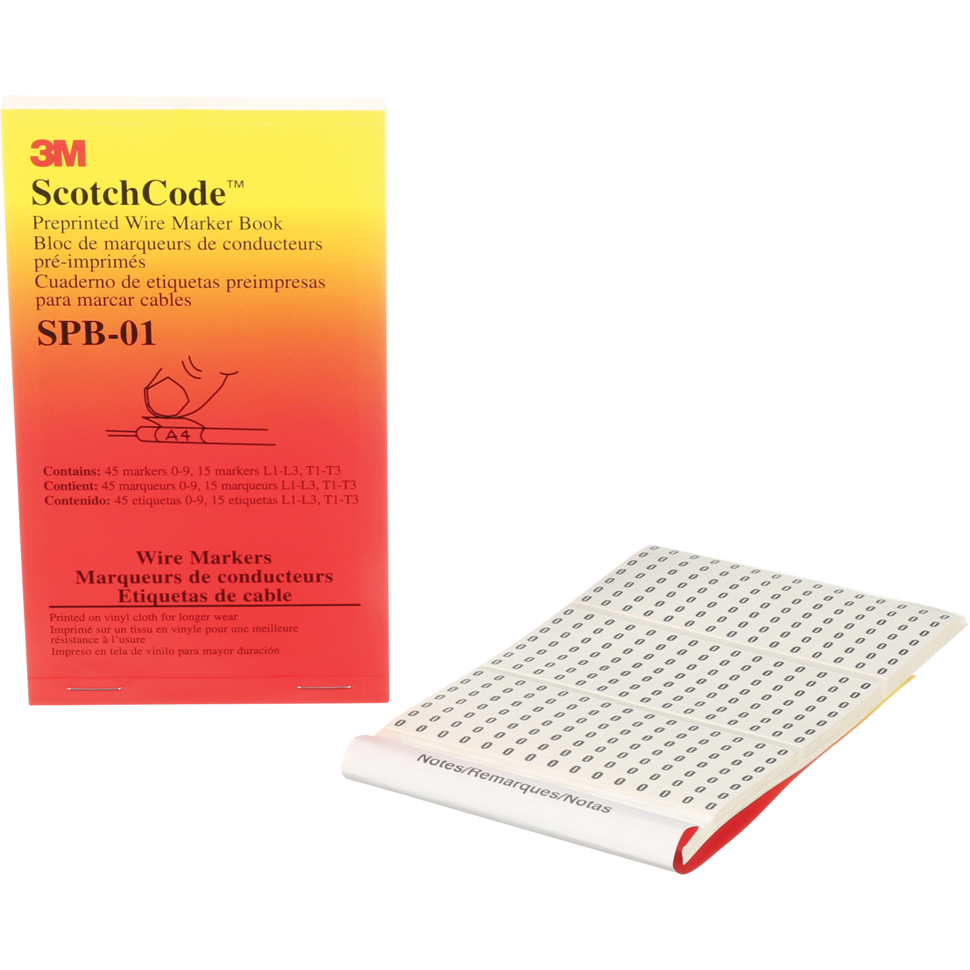 Livret d'étiquettes pour le marquage de fils préimprimées ScotchCodeMC