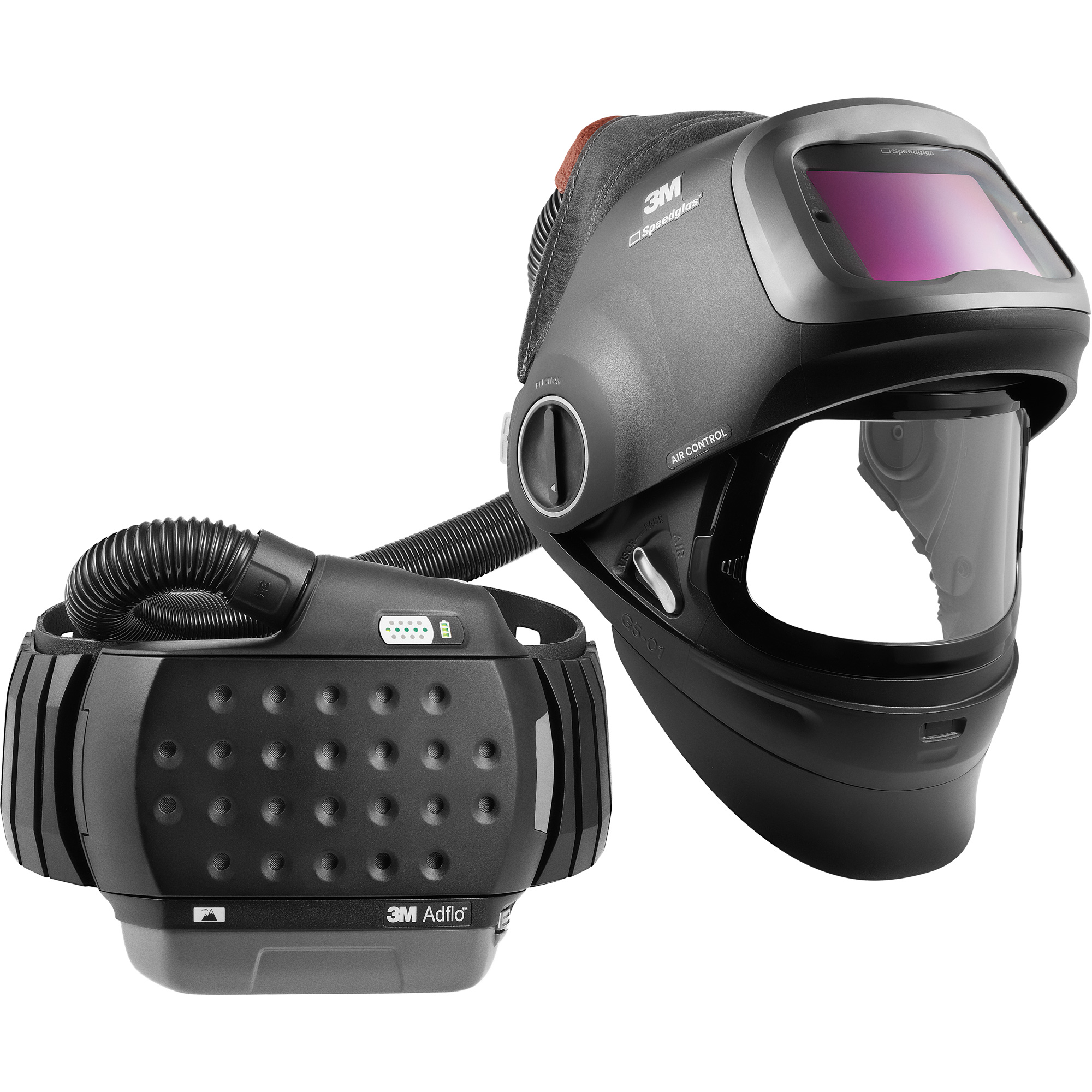 Masque de soudage à usage intensif SpeedglasMC G5-01 avec système de respirateur d'épuration d'air propulsé AdfloMC, Masque de soudage, Pile Lithium-ion