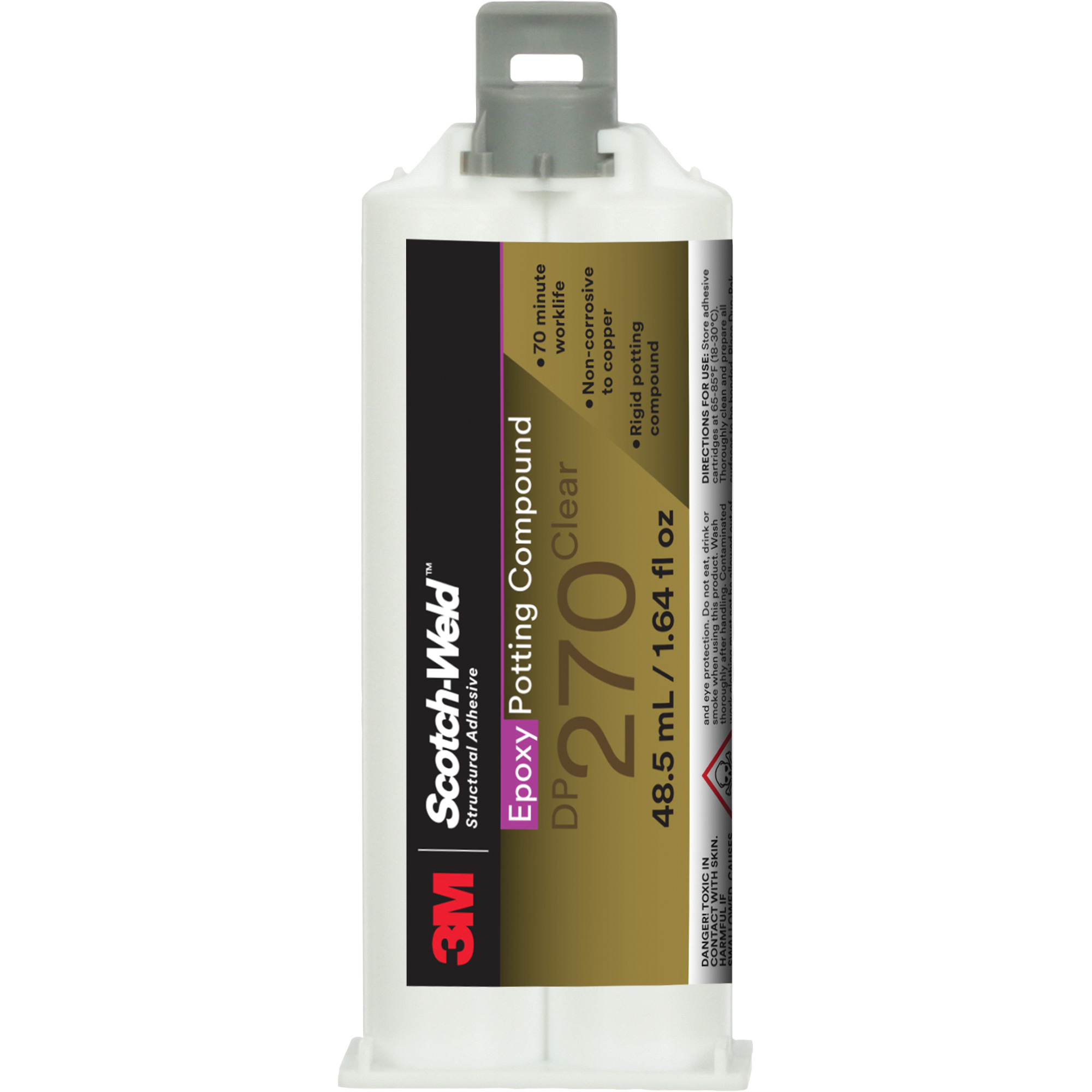 Matériau d'enrobement époxyde Scotch-WeldMC, 1,7 liq. oz./48,5 ml, Cartouche double, Deux composants, Transparent