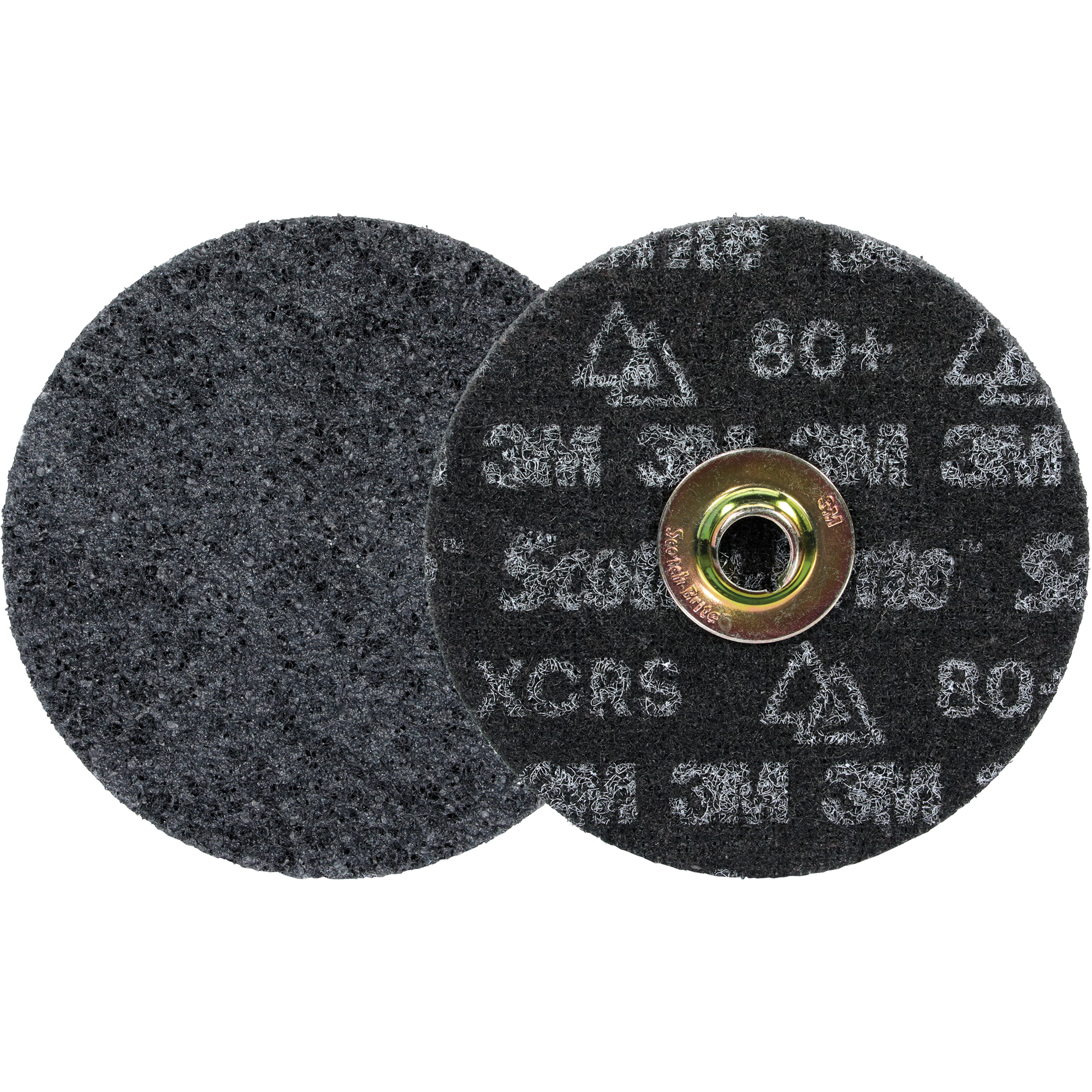 Meule à changement rapide Scotch-BriteMC à usage intensif pour le conditionnement de surface de précision, HD- DN, 5" dia., Grain 80+, Céramique