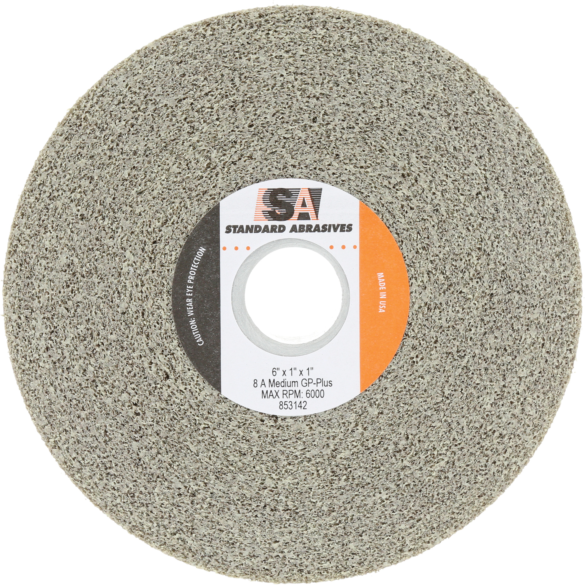 Meule à usage général Standard AbrasivesMC, 6" dia., Grain Moyen, Oxyde d'aluminium