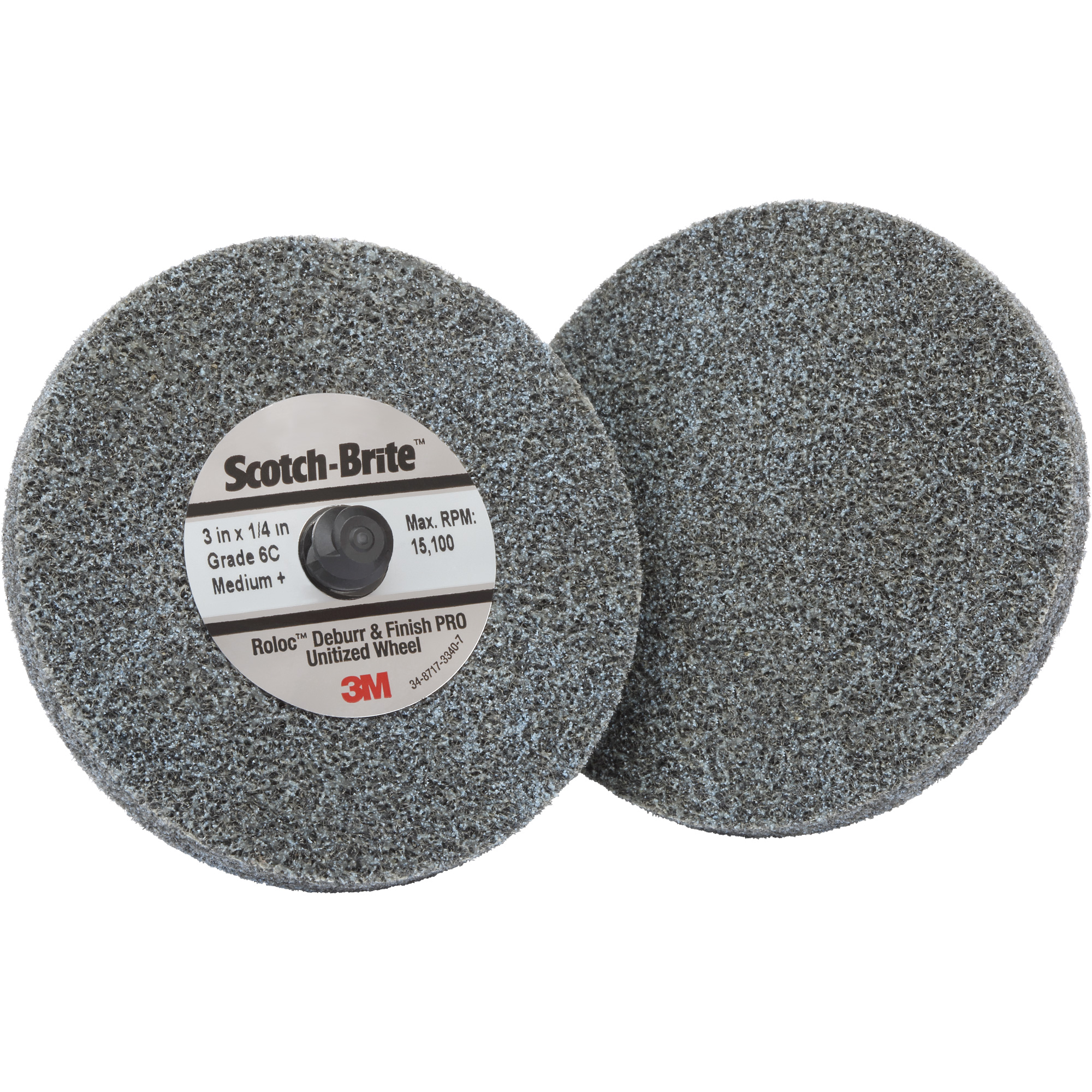 Meule homogène d’ébavurage et de finition PRO TR RolocMC, 3" x 1/8", Grain de Corsé, Céramique