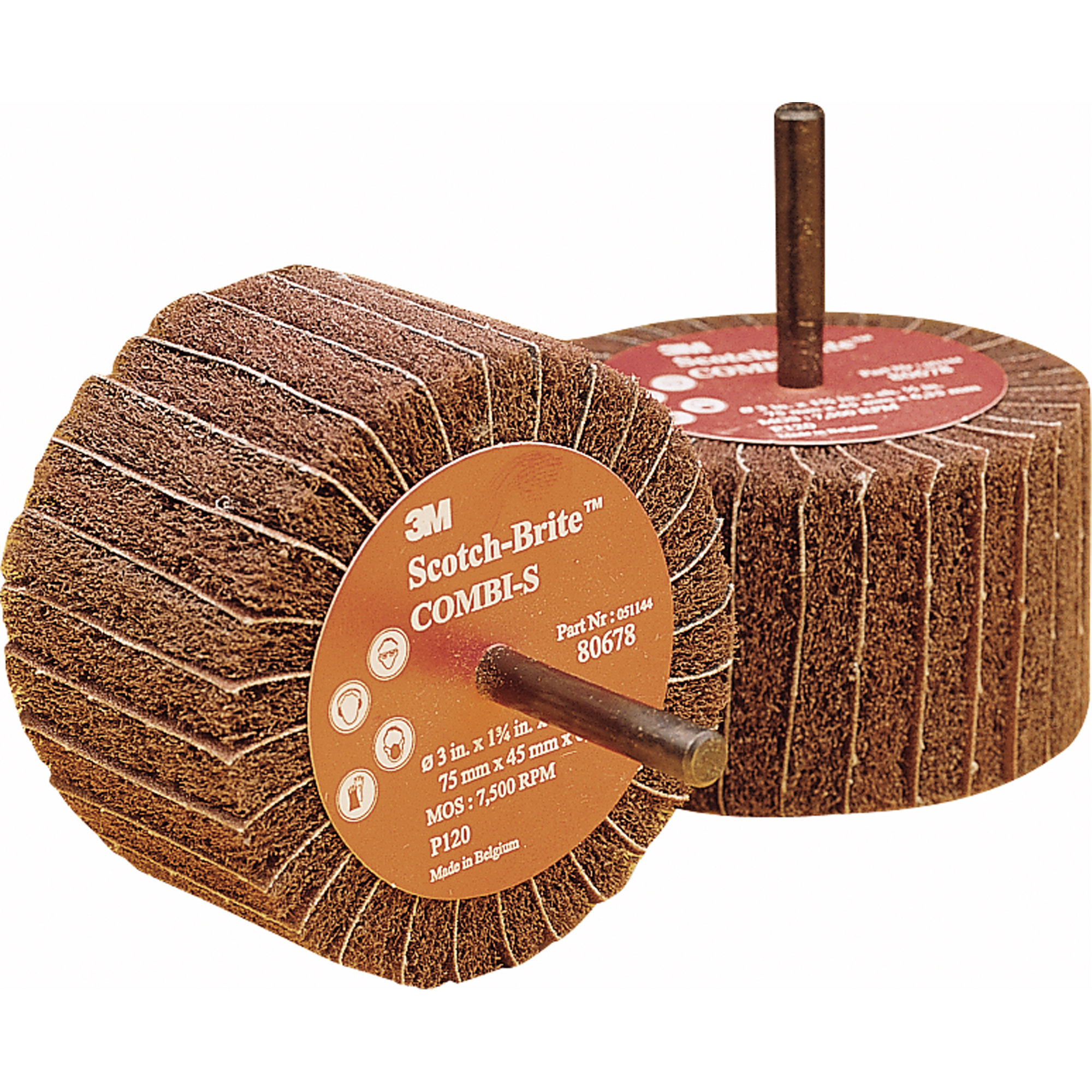 Meules combinées, 3" dia. x 1-3/4" la, Arbre 1/4", Oxyde d'aluminium