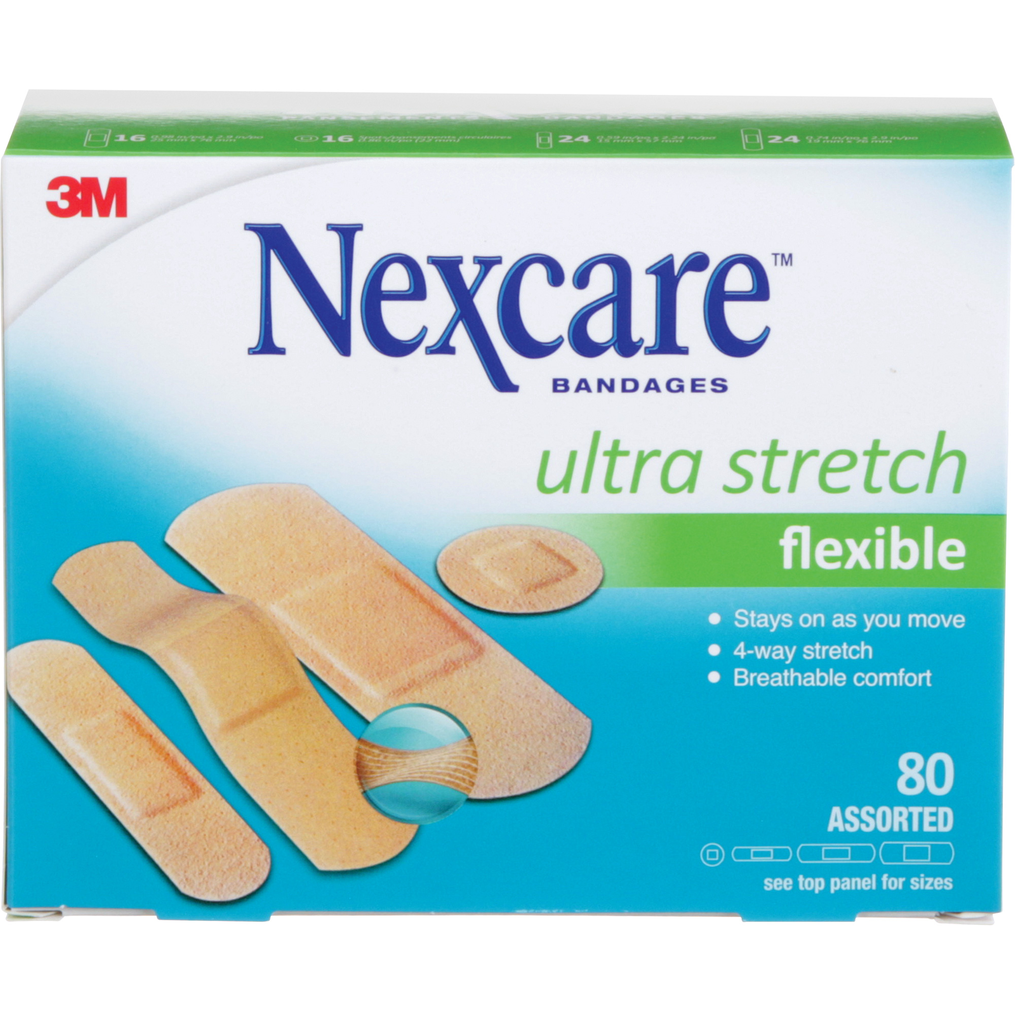Pansements ultra-extensibles NexcareMC, Assorti, Plastique, Non stérile