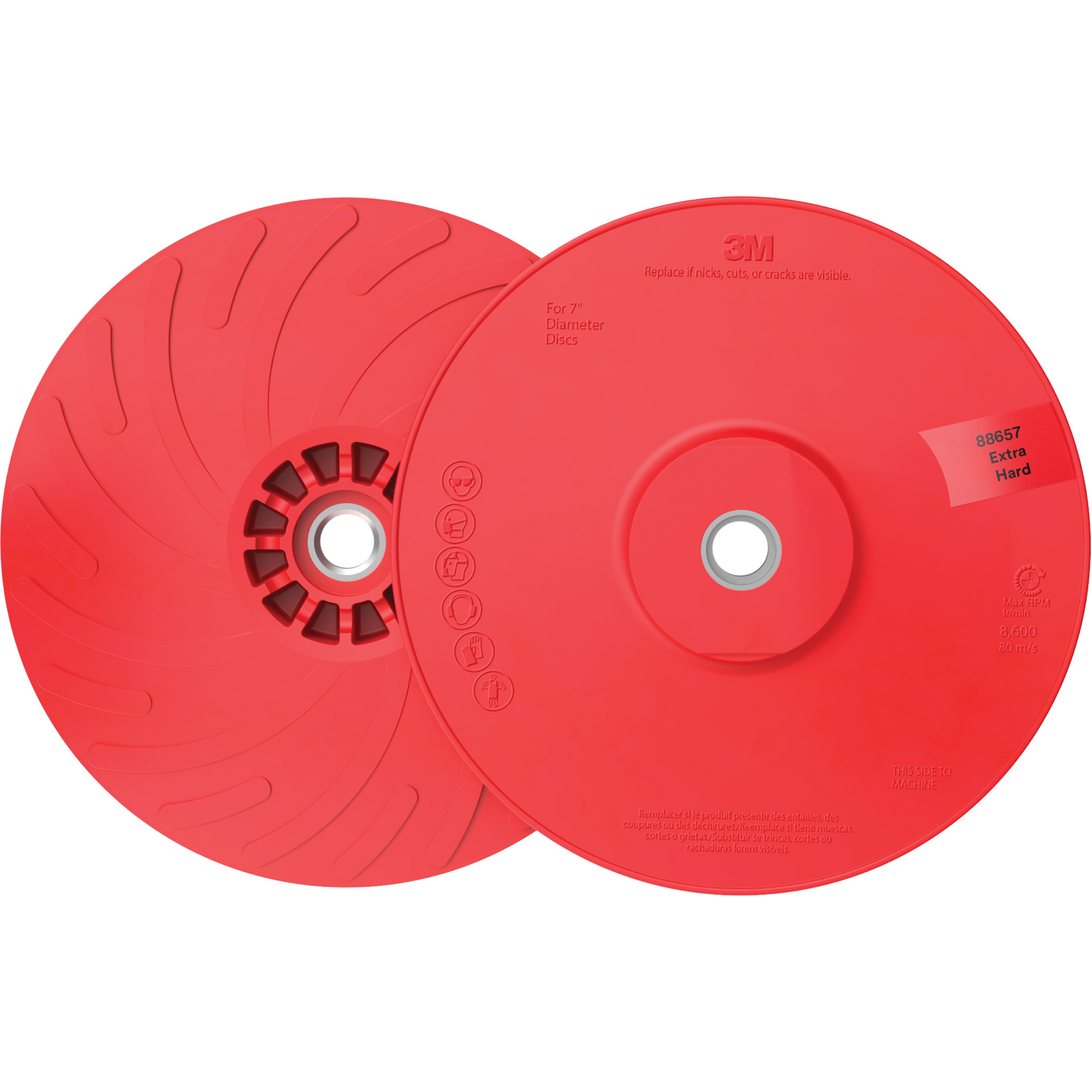 Plaque frontale nervurée pour tampon de disque