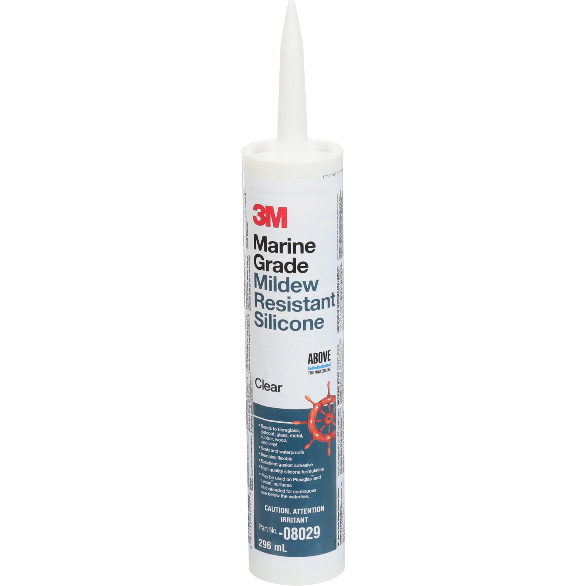 Produit d'étanchéité à base de silicone de calibre marin, 296 ml, Cartouche, Transparent