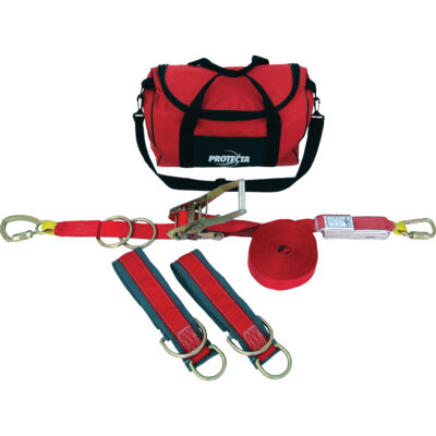 Système de corde de sécurité horizontale temporaire PRO-LineMC, 60', Sangles, Pivotant