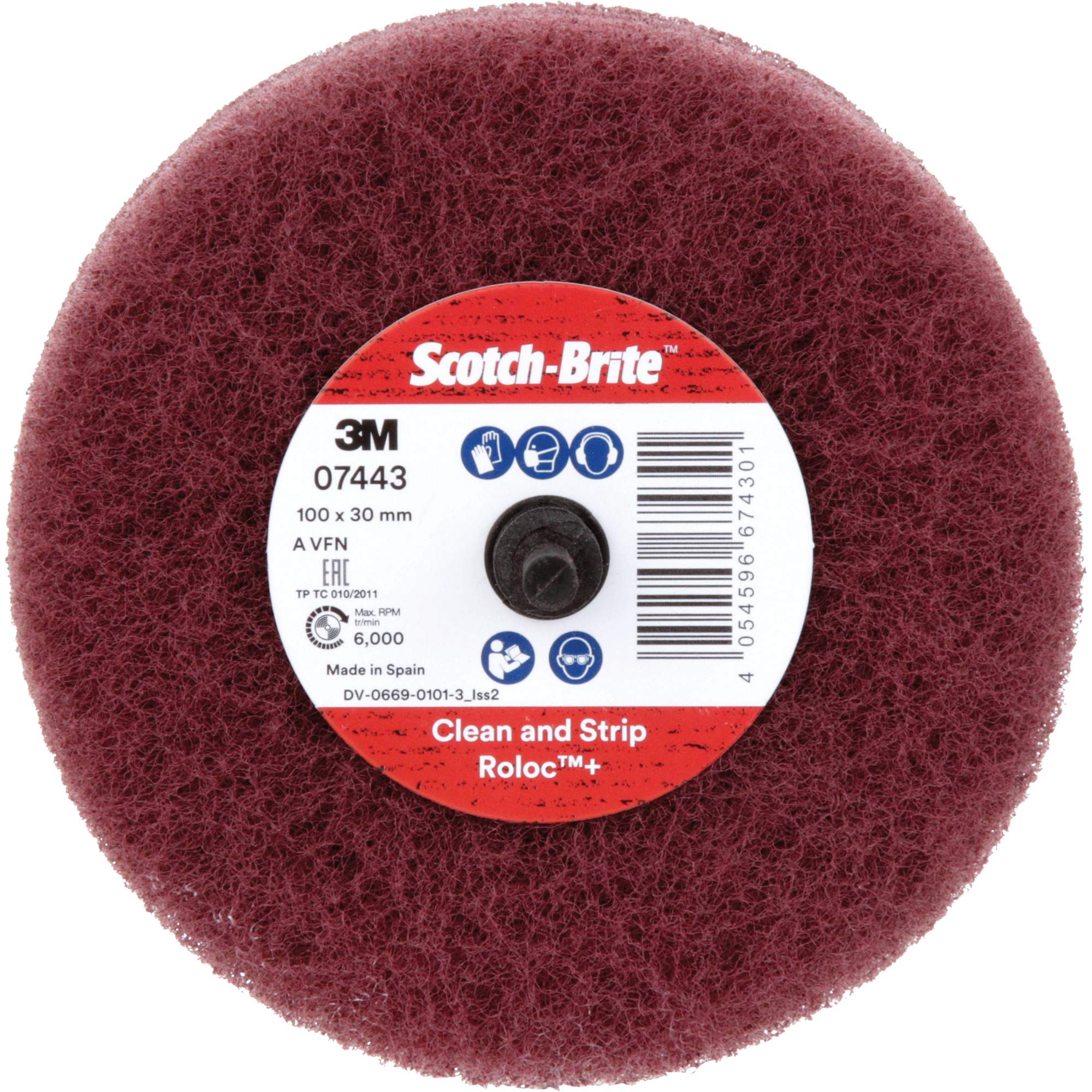 Roue de ponçage à usage général Scotch-BriteMC RolocMC Plus, 4" dia.