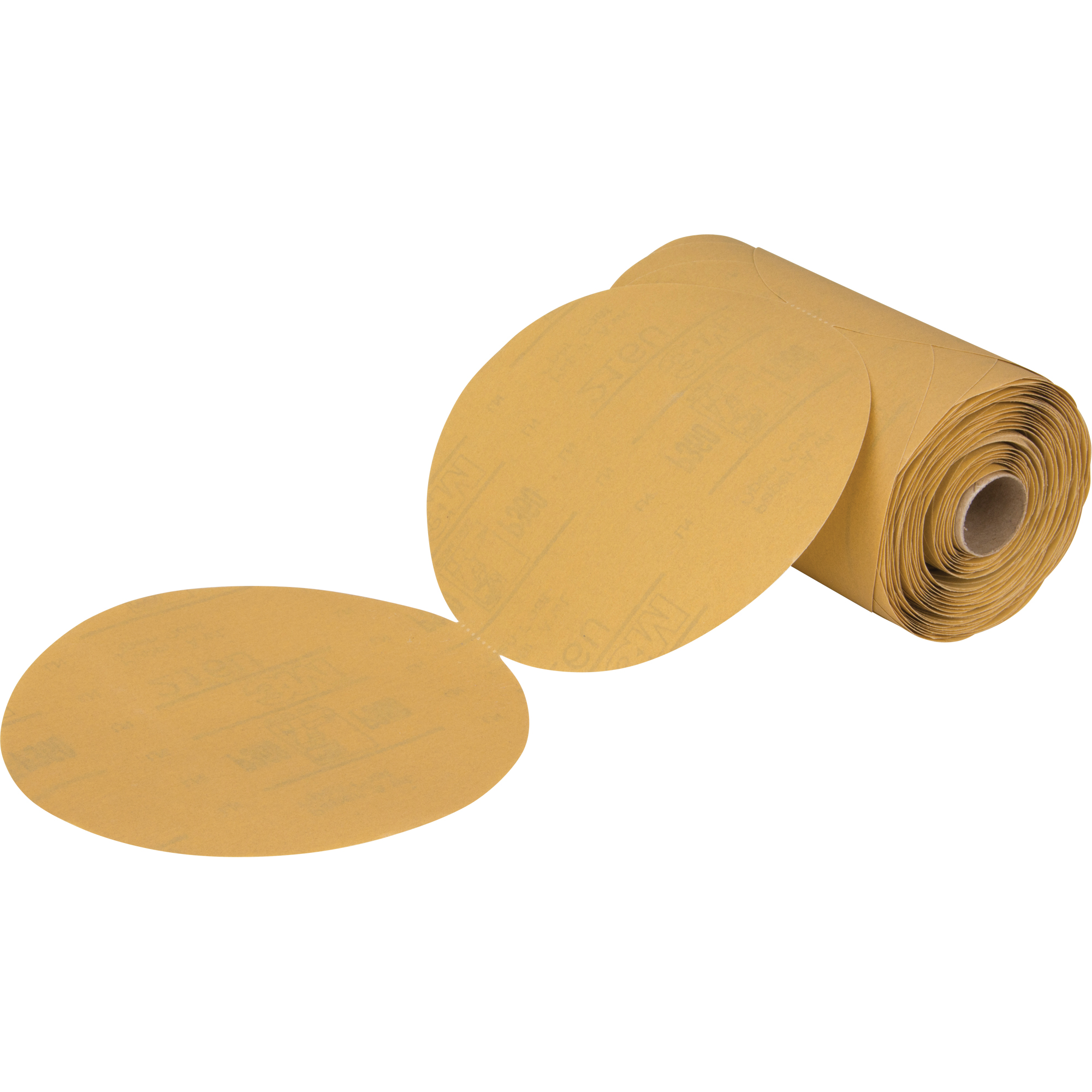 Rouleau de disques abrasifs dorés en papier StikitMC 216U, 6" dia., Grain P360, Oxyde d'aluminium