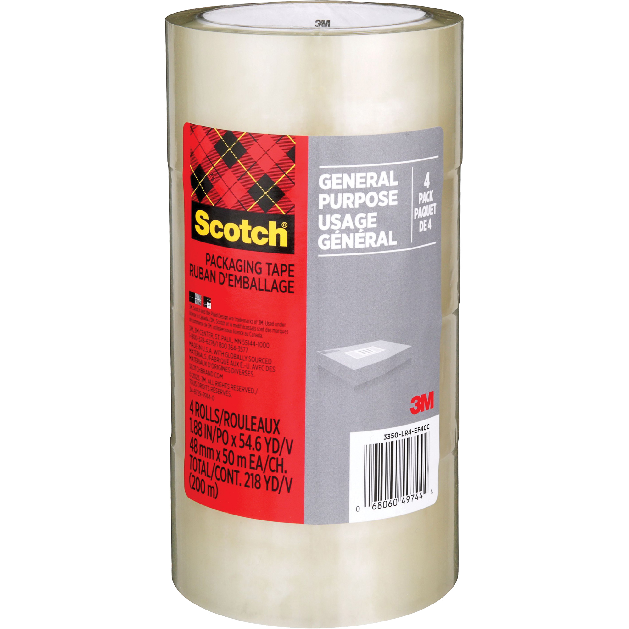 Ruban d'emballage pour l'expédition ScotchMD 175G, 48 mm (2") x 50 m (164')