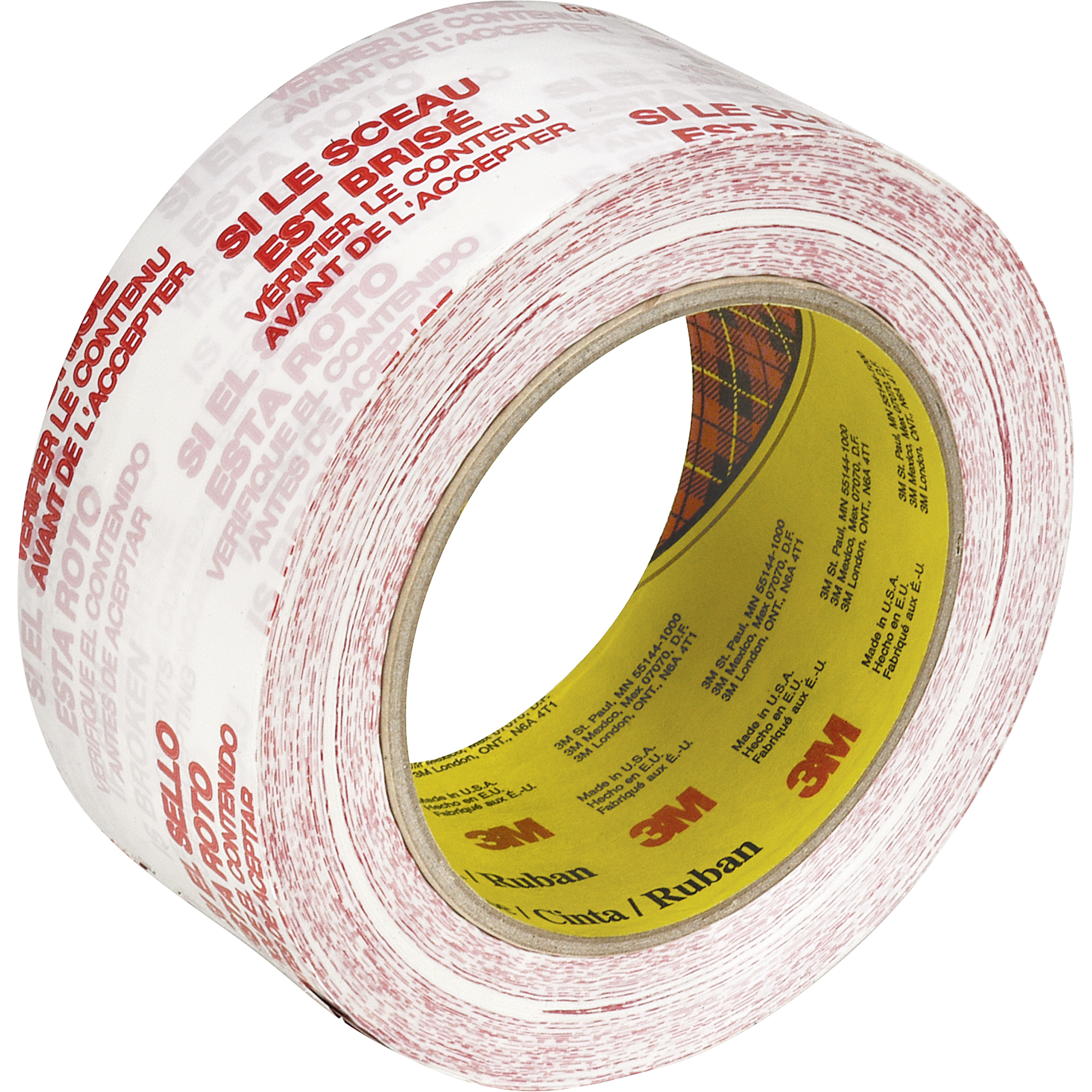 Ruban d'emballage ScotchMD 3771 avec message, Adhésif Thermofusible, 2 mils, 48 mm (1-22/25") x 100 m (328')