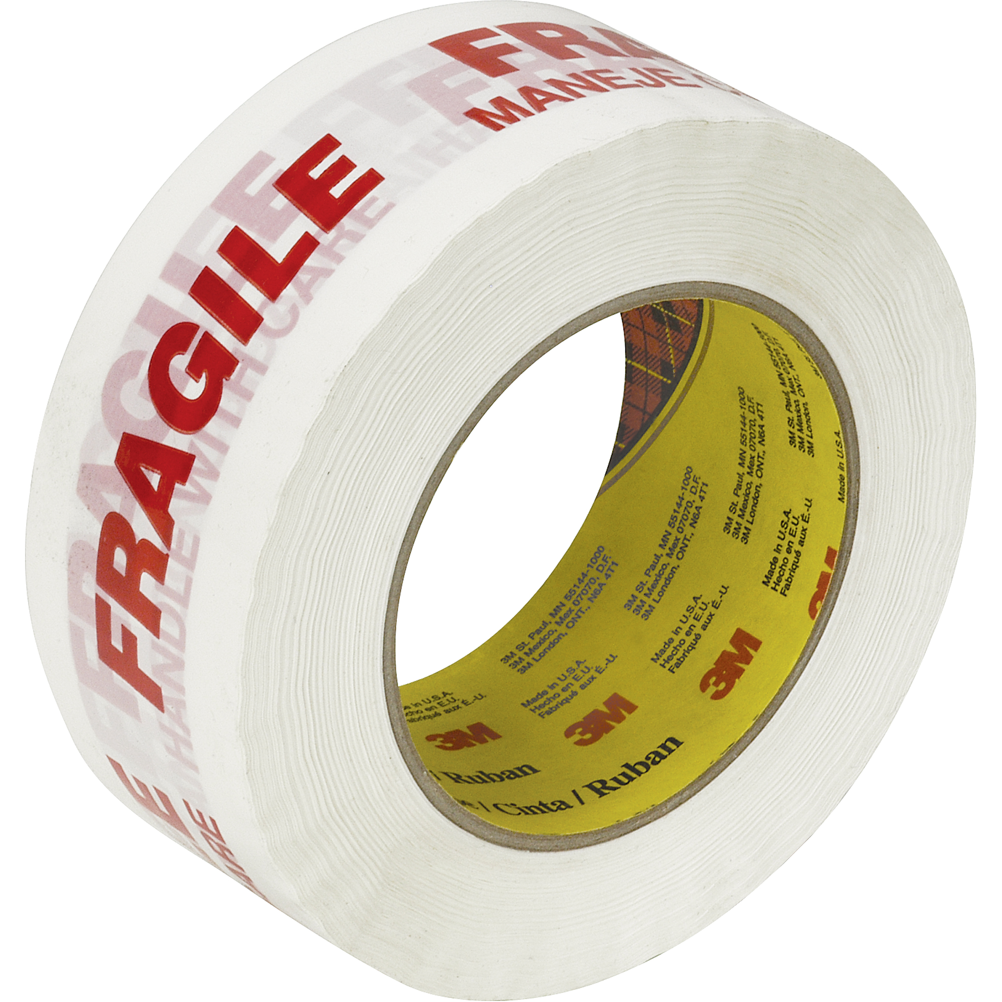 Ruban d'emballage ScotchMD 3771 avec message, Adhésif Thermofusible, 2 mils, 48 mm (1-22/25") x 100 m (328')