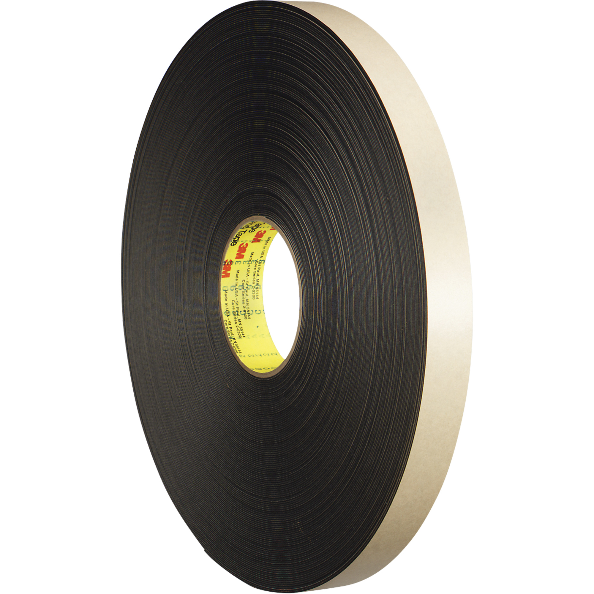 Ruban double face en mousse, 66 m (216') lo x 25,4 mm (1") la, 31 mils, Polyéthylène
