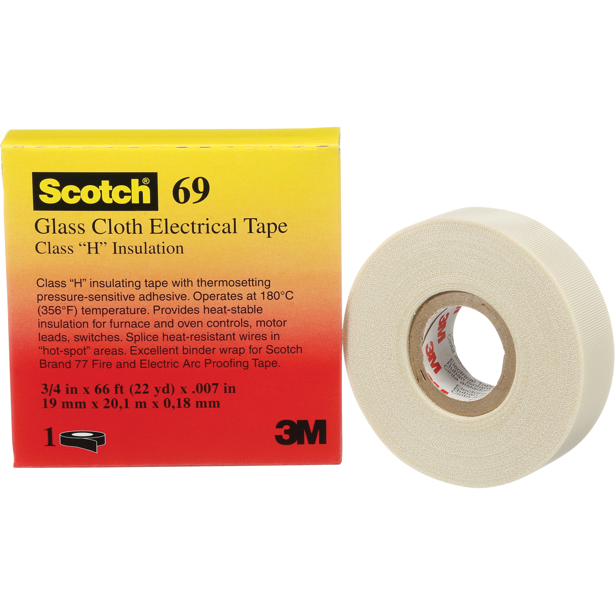 Ruban en tissu de verre ScotchMD, 19 mm (3/4") la x 20 m (66') lo, 7 mils, Blanc