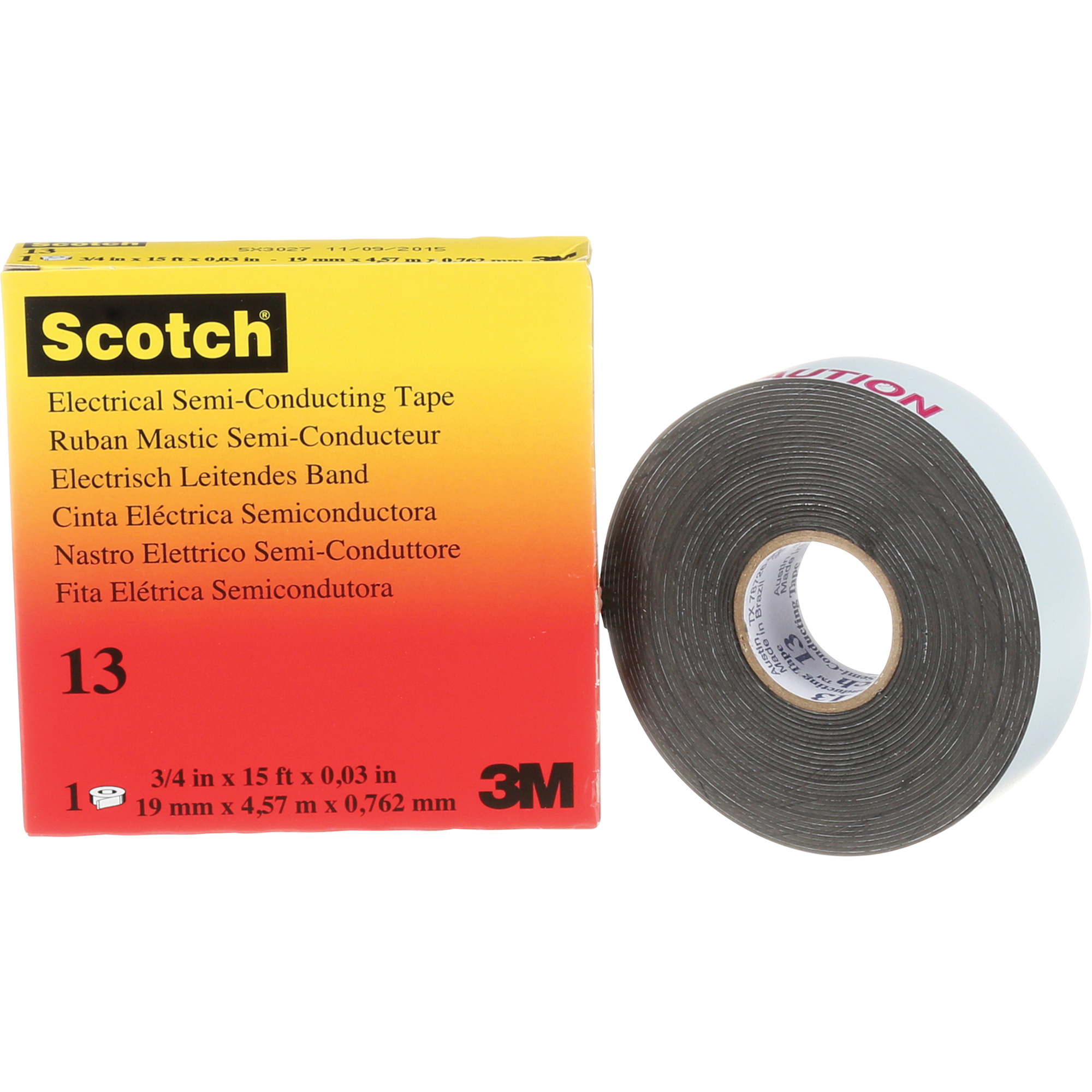 Ruban isolant semi-conducteur ScotchMD, 19 mm (3/4") x 4,6 m (15'), Noir, 30 mils