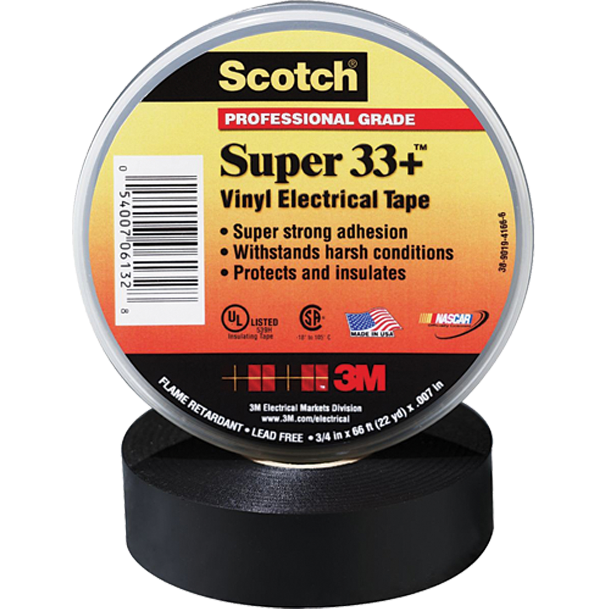 Rubans Super 33+ ScotchMD, 19 mm (3/4") x 20,1 m (66'), Noir, 7 mils