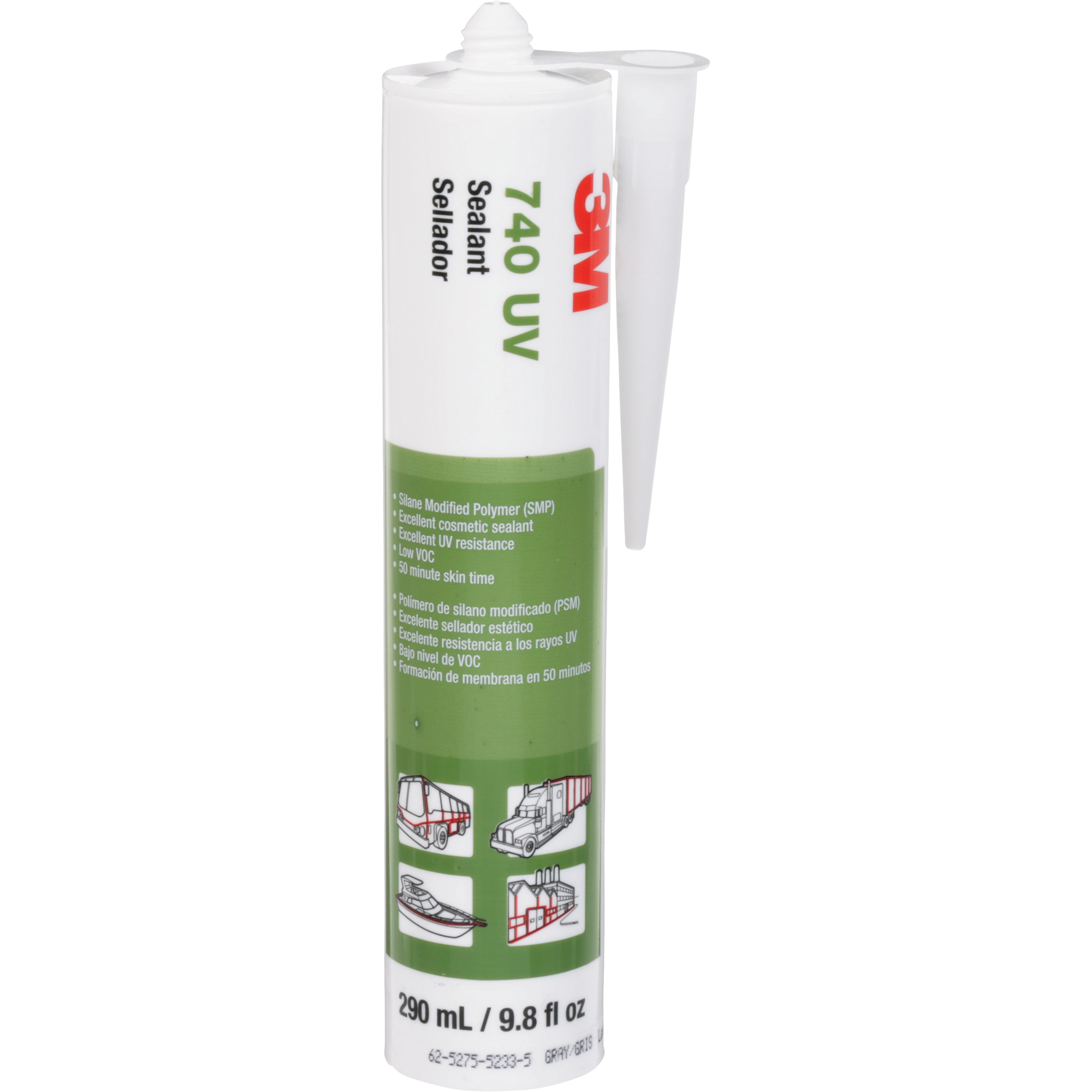 Scellant adhésif 740 UV, 290 ml, Cartouche, Gris