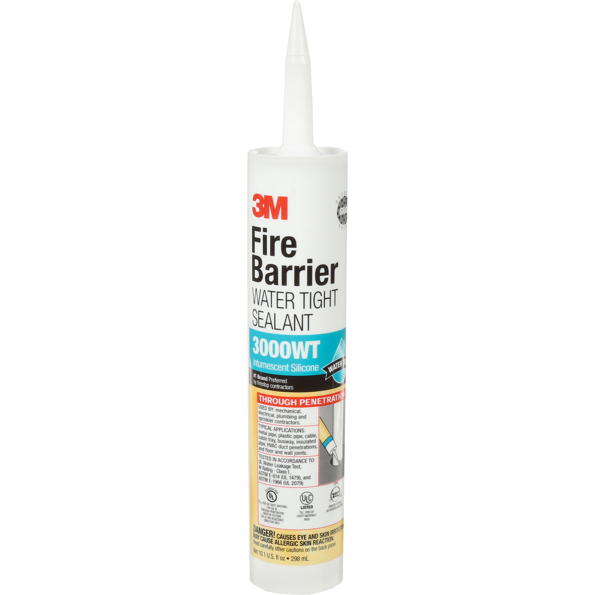 Scellant ignifuge 3000 WT, 10,1 oz, Cartouche, Gris