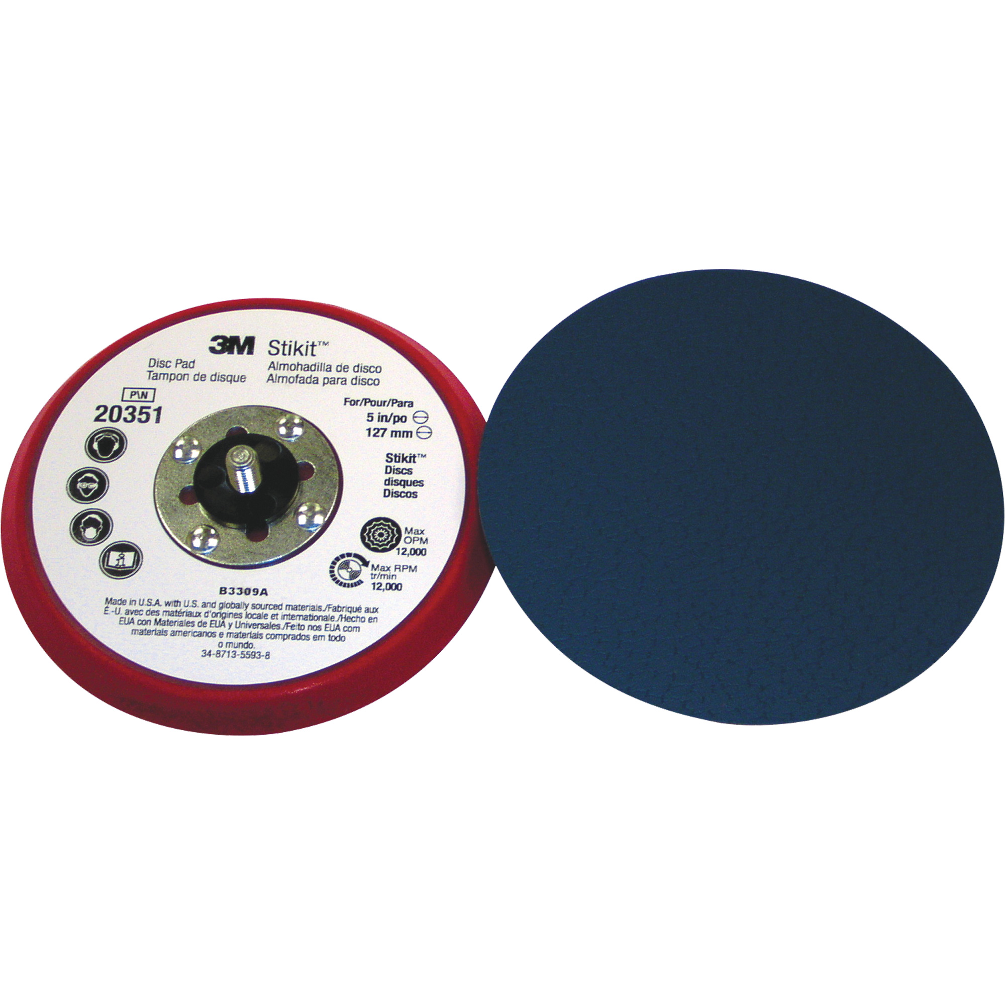 Tampon disque à profil bas 5" x 3/8" StikitMC 20351