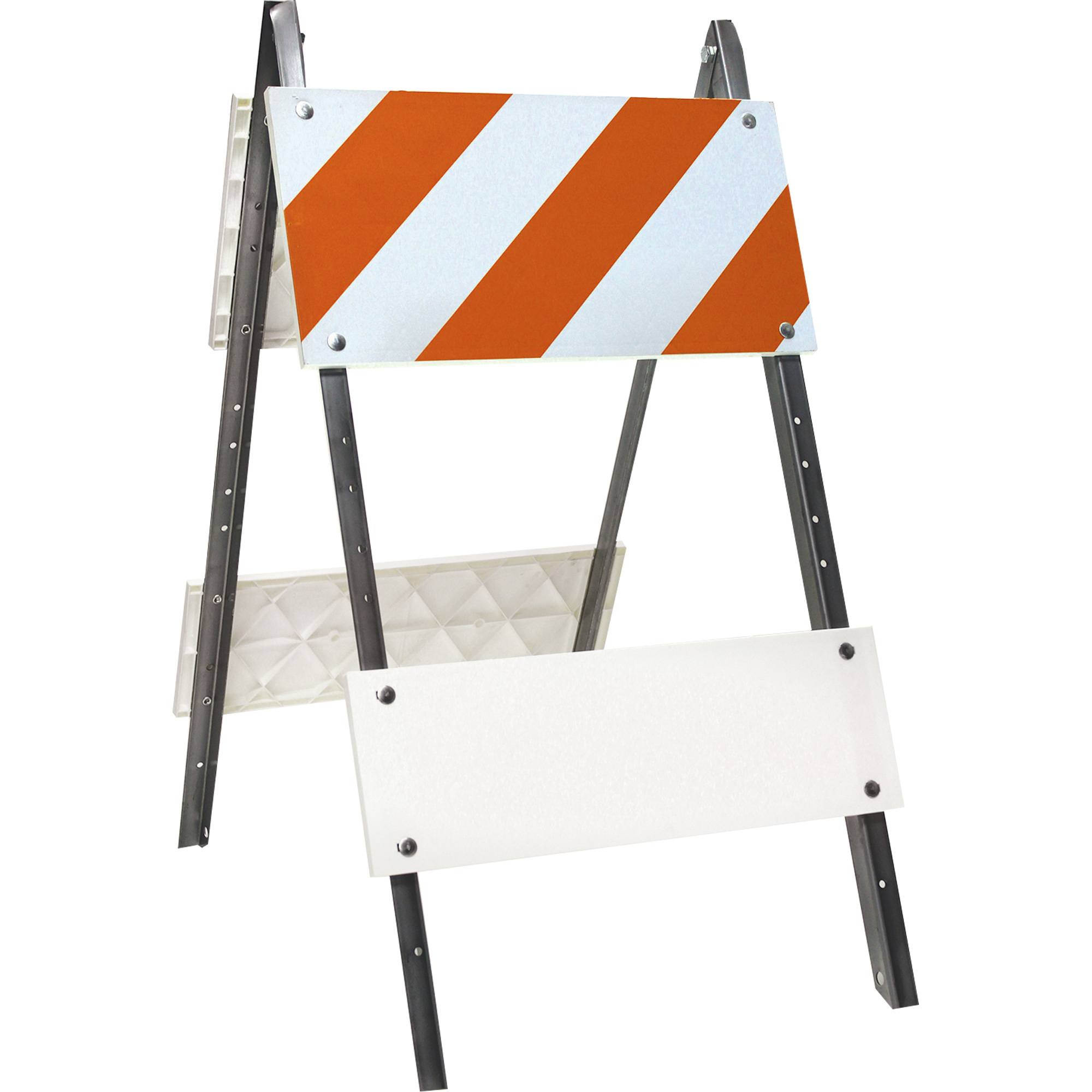 Barricade prismatique, Repliable, 24" lo x 45" h, Orange/Blanc
