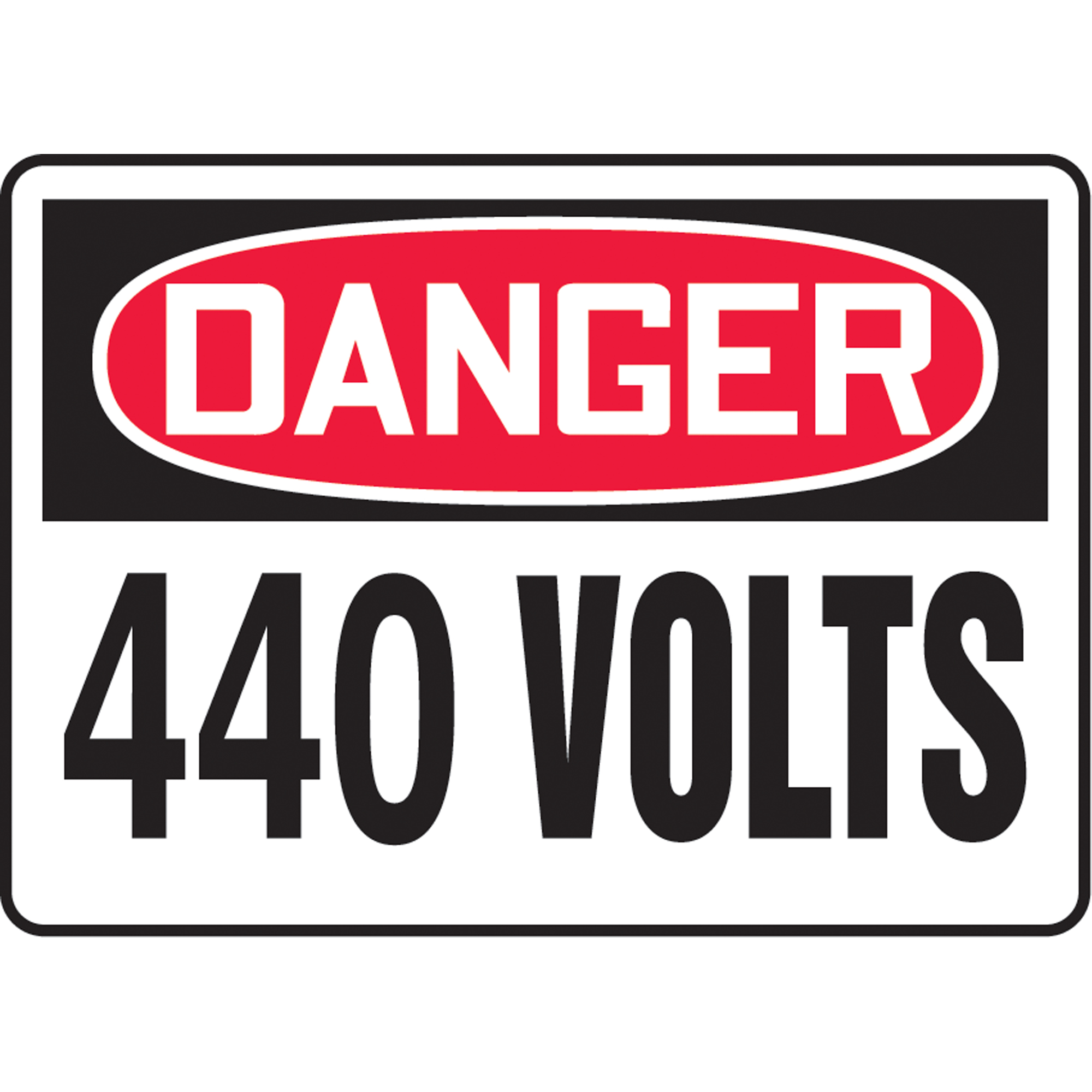 Enseigne « 440 Volts », 10" x 14", Aluminium, Anglais