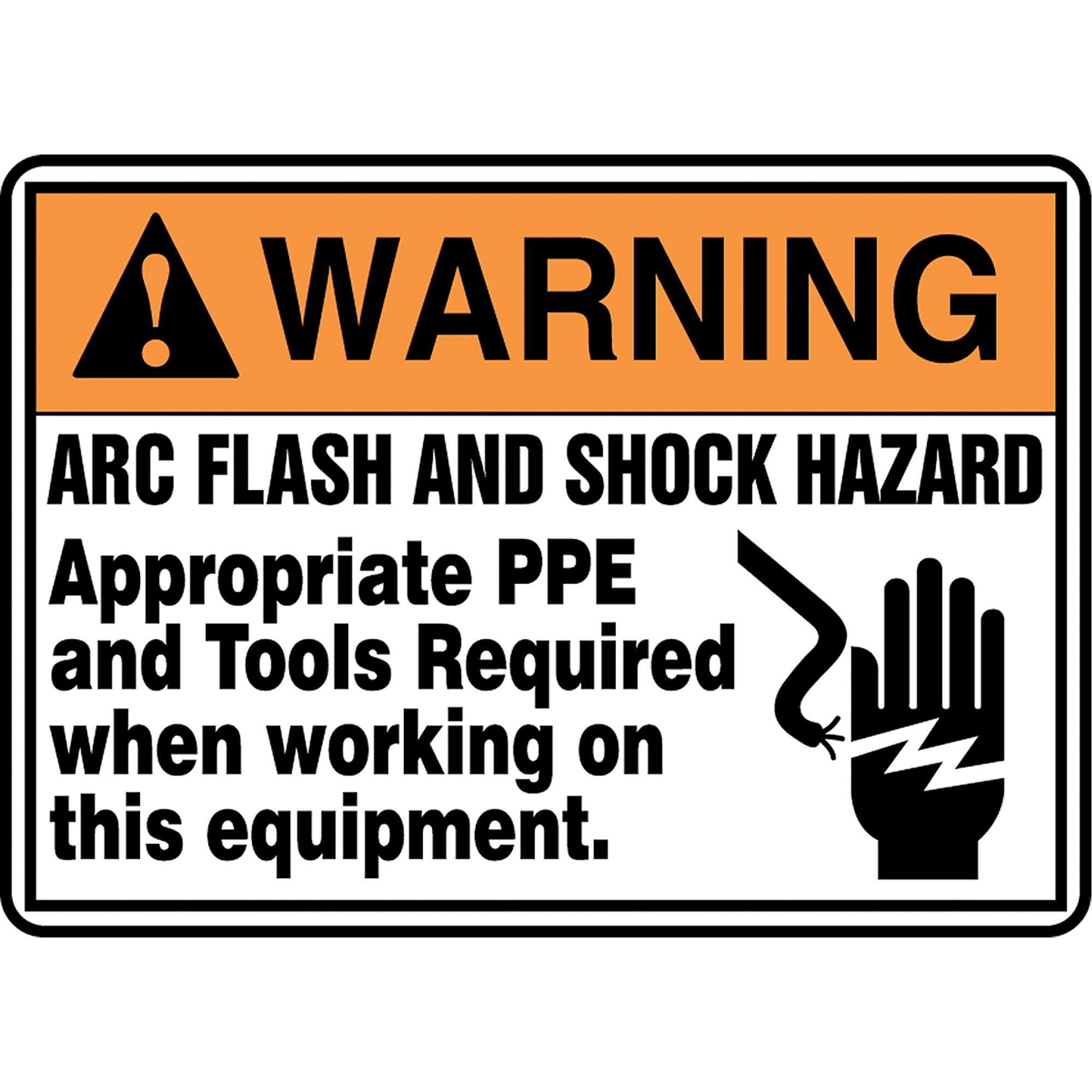 Enseigne « Arc Flash & Shock Hazard », 7" x 10", Aluminium, Anglais avec pictogramme