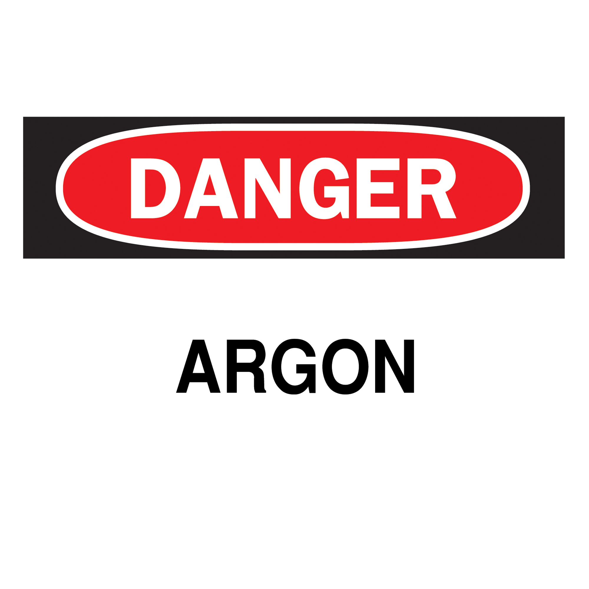 Enseigne « Argon », 7" x 10", Plastique, Anglais