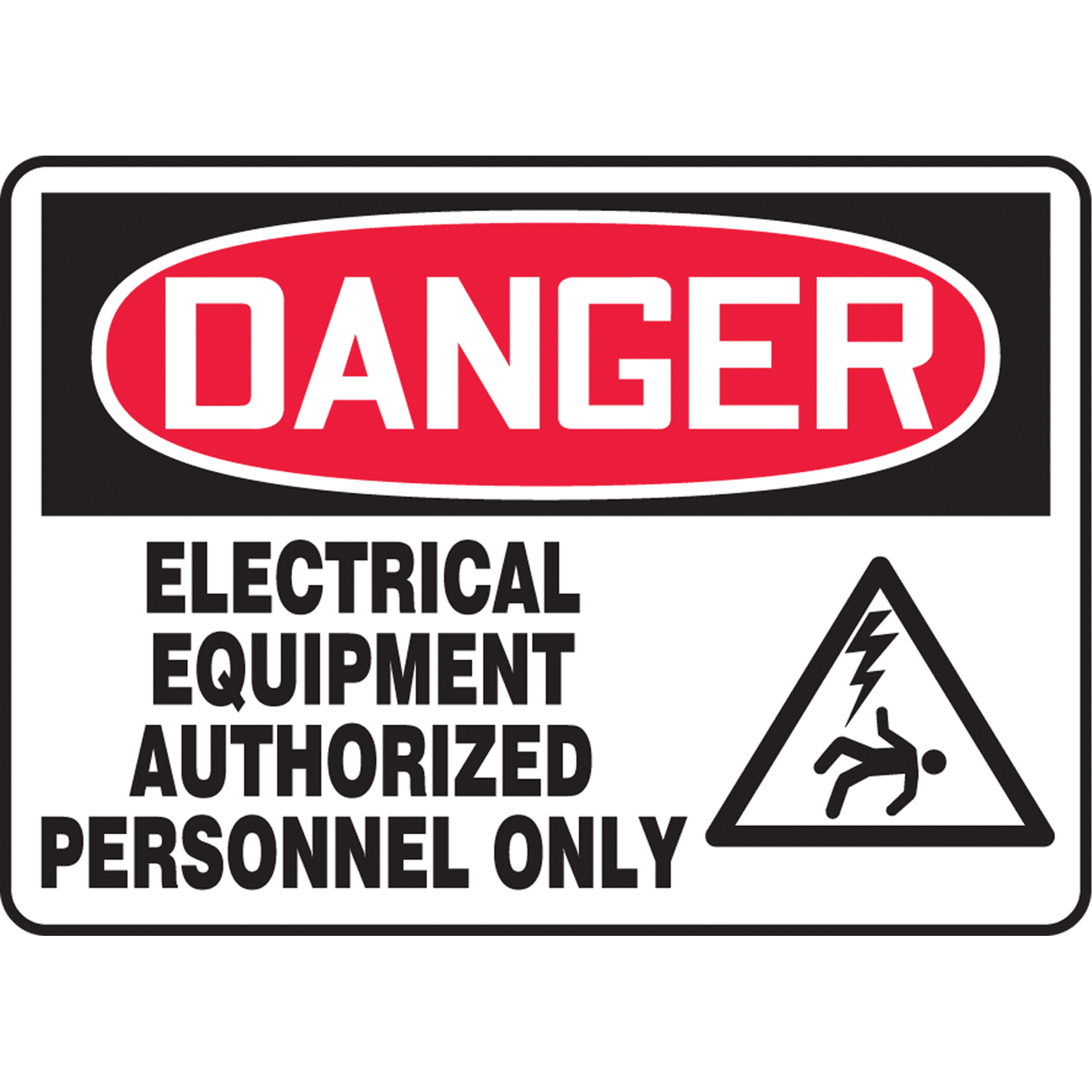 Enseigne « Authorized Personnel Only », 14" x 10", Fibre de verre, Anglais avec pictogramme