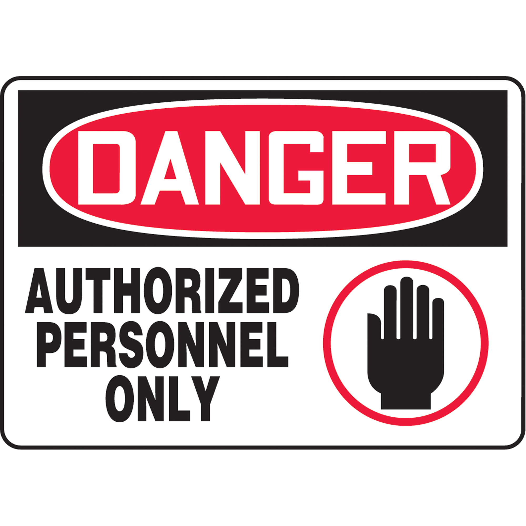 Enseigne « Authorized Personnel Only », 10" x 14", Aluminium, Anglais avec pictogramme