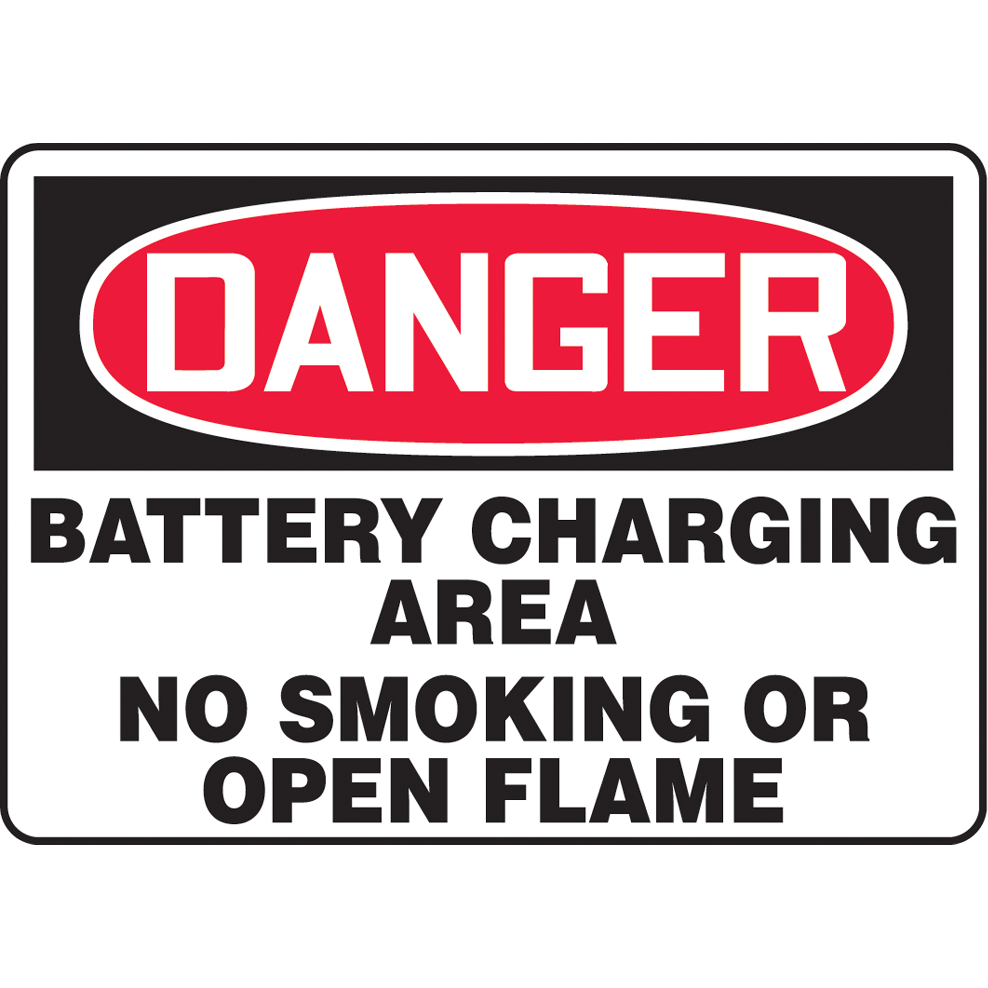 Enseigne « Battery Charging Area », 10" x 14", Plastique, Anglais