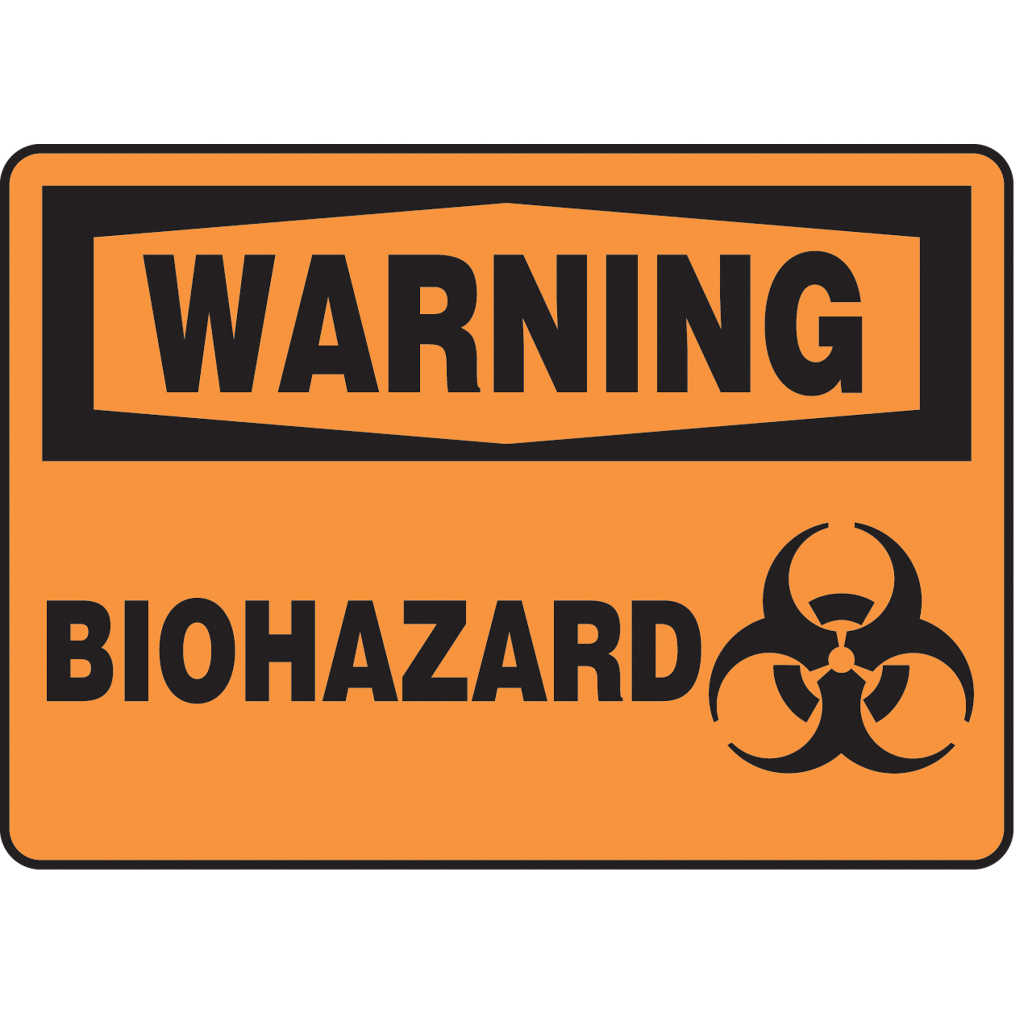 Enseigne « Biohazard », 10" x 14", Vinyle, Anglais avec pictogramme