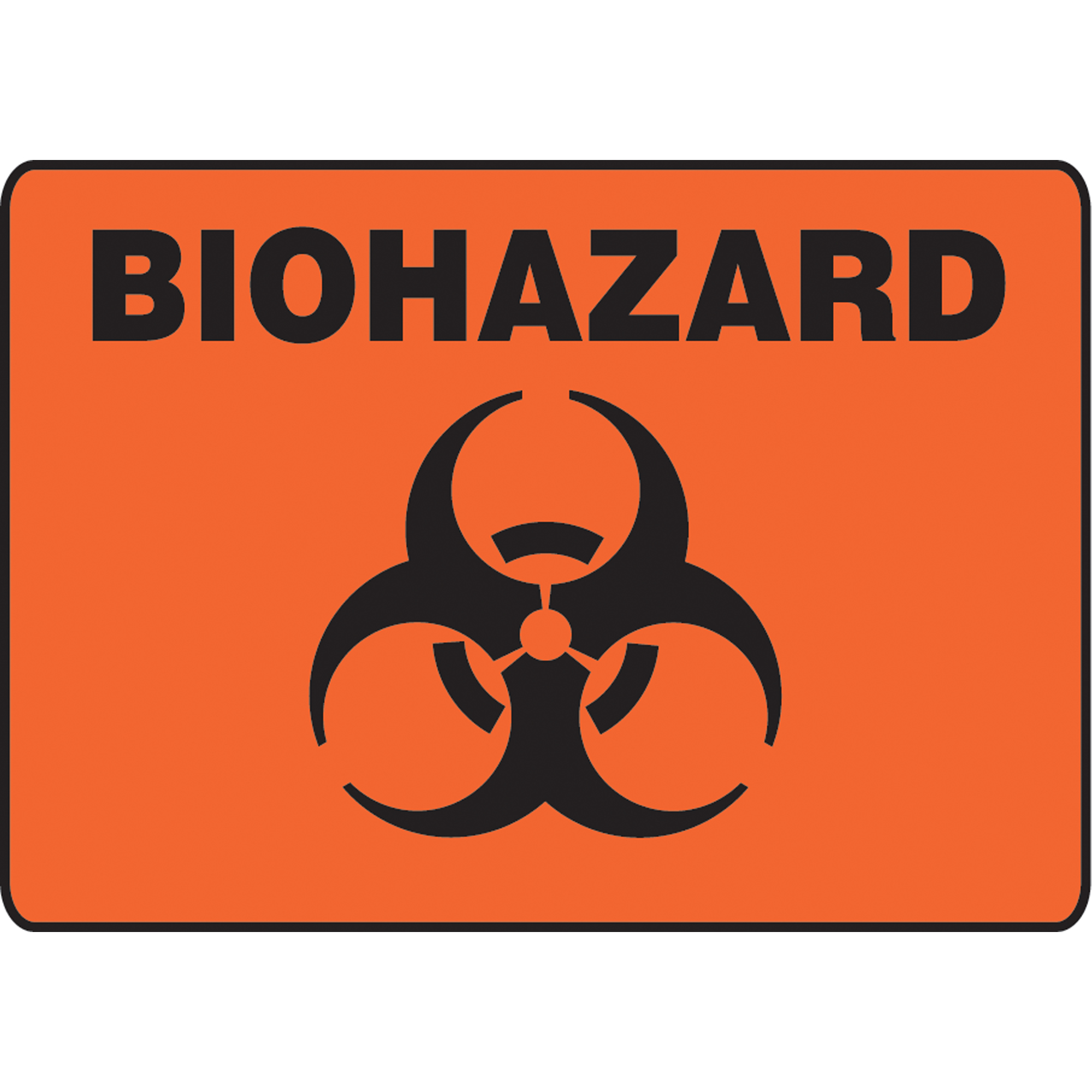 Enseigne « Biohazard », 10" x 14", Aluminium, Anglais avec pictogramme