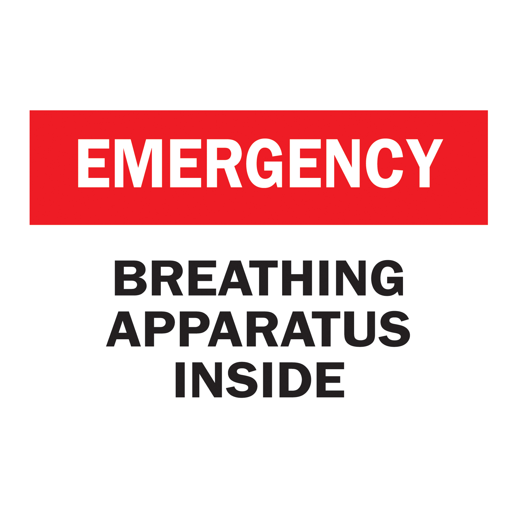 Enseigne « Breathing Apparatus Inside », 7" x 10", Vinyle, Anglais