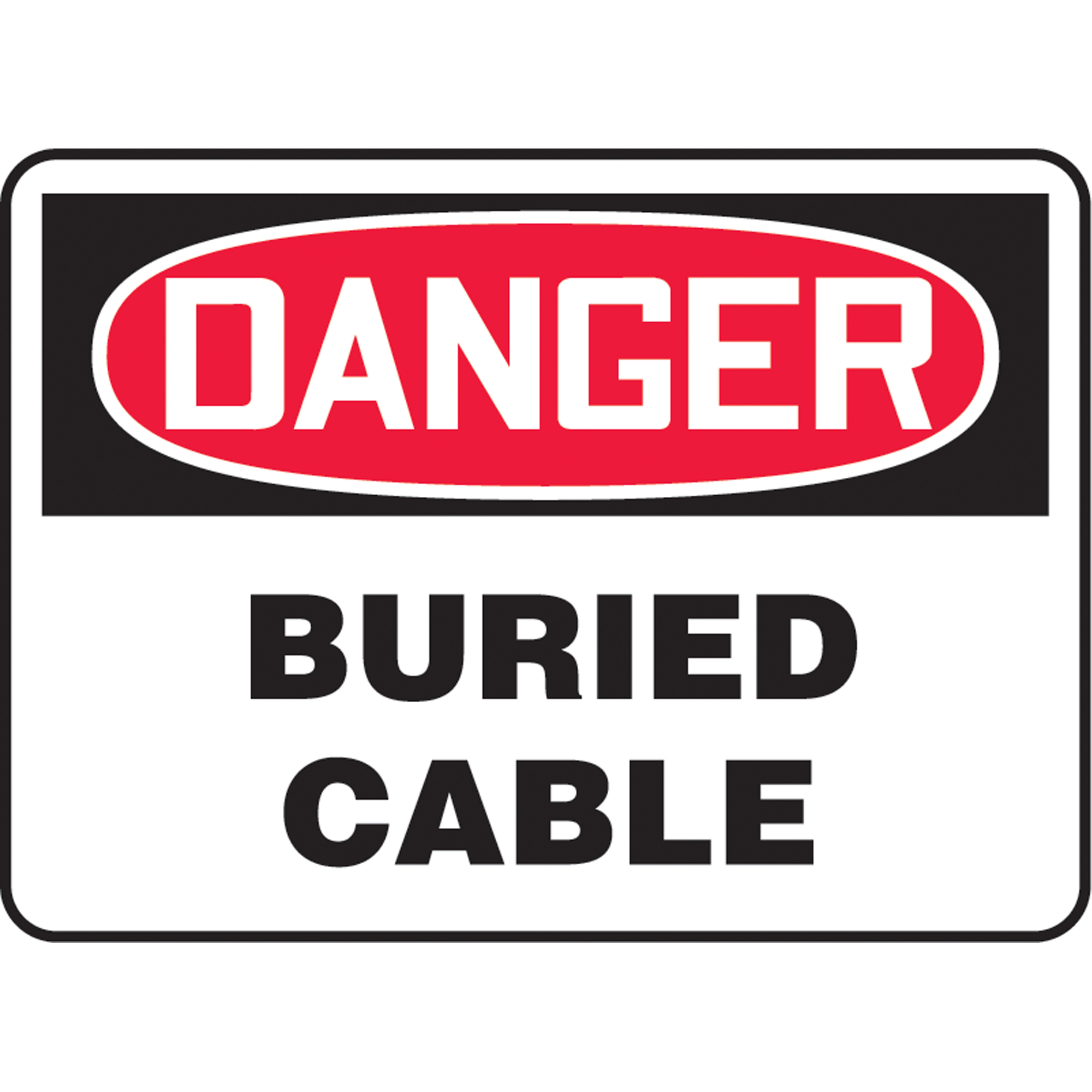 Enseigne « Buried Cable », 10" x 14", Aluminium, Anglais
