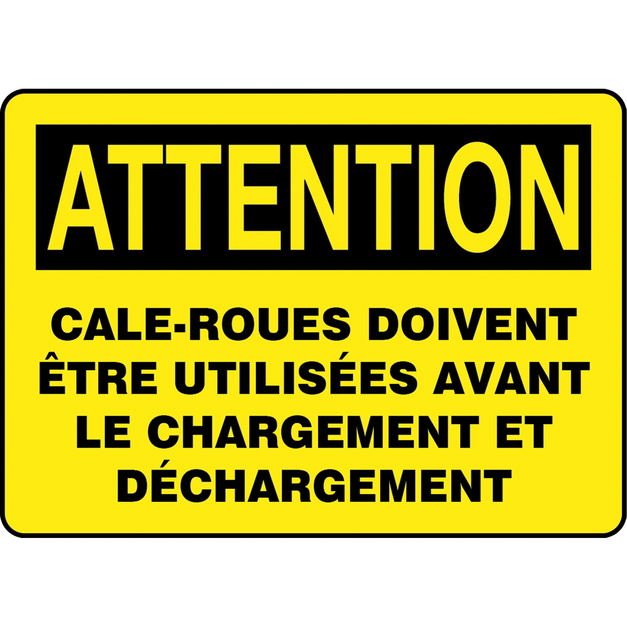 Enseigne « Cale-roues doivent être utilisées », 14" x 10", Vinyle, Français