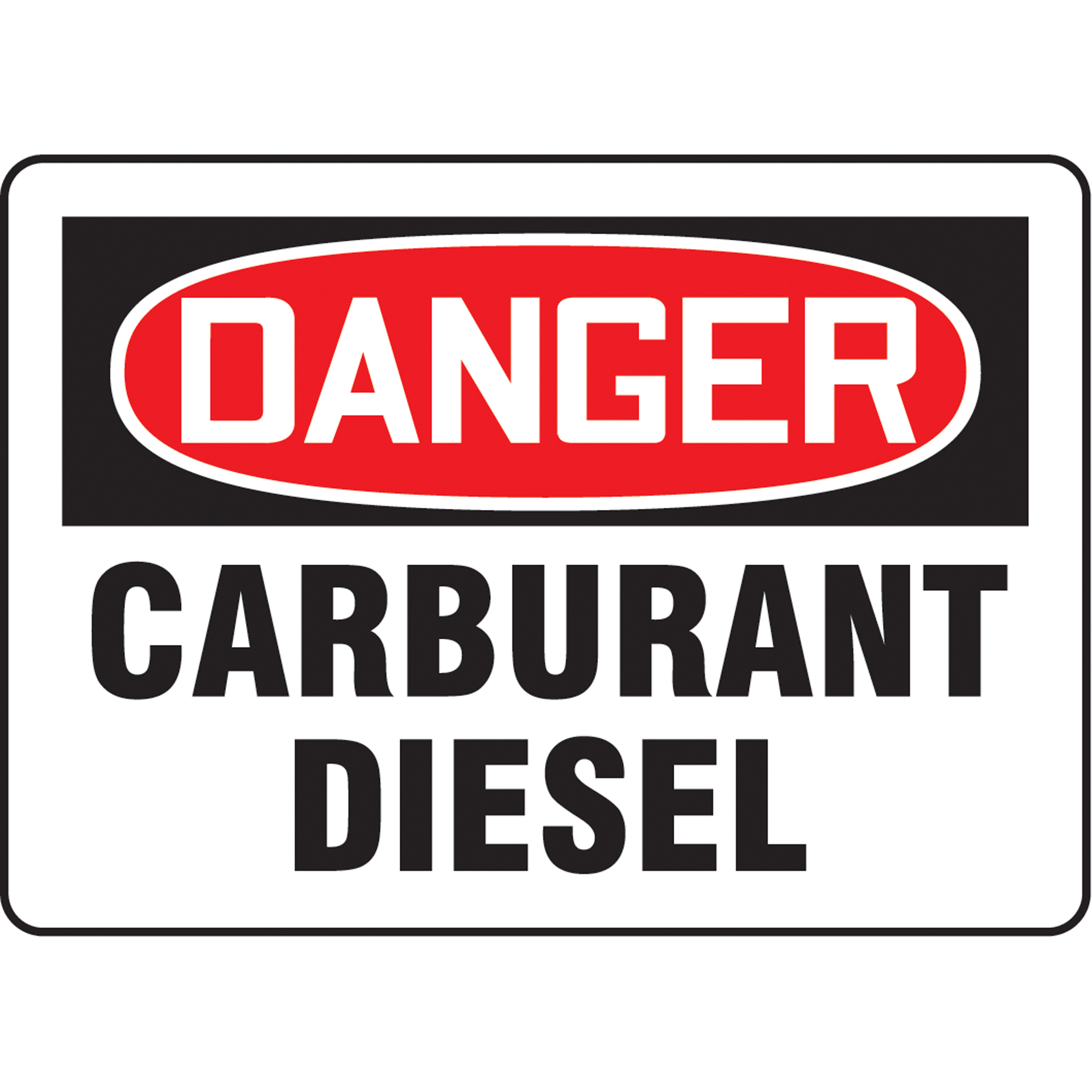 Enseigne « Carburant diesel », 14" x 10", Vinyle, Français