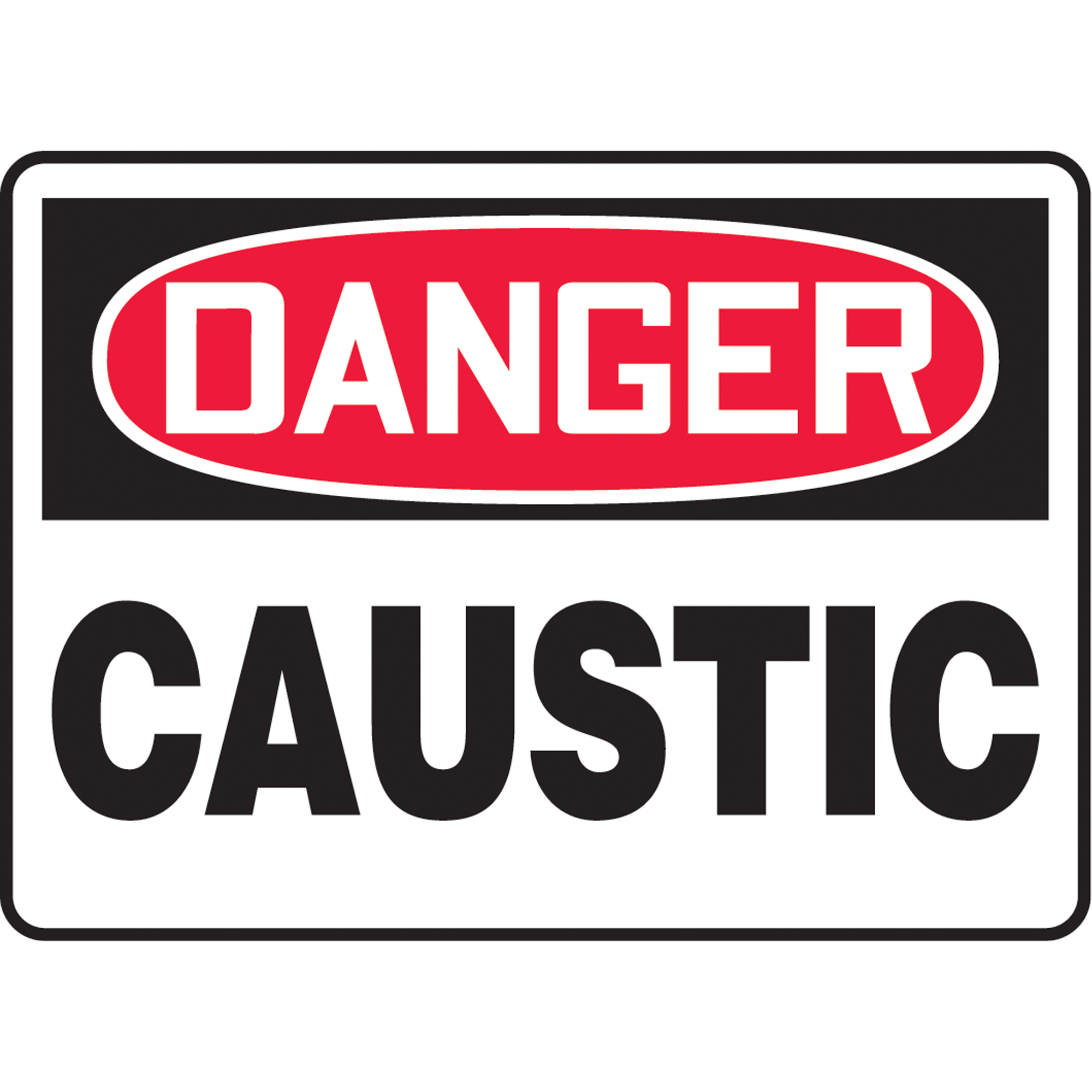 Enseigne « Caustic », 10" x 14", Aluminium, Anglais