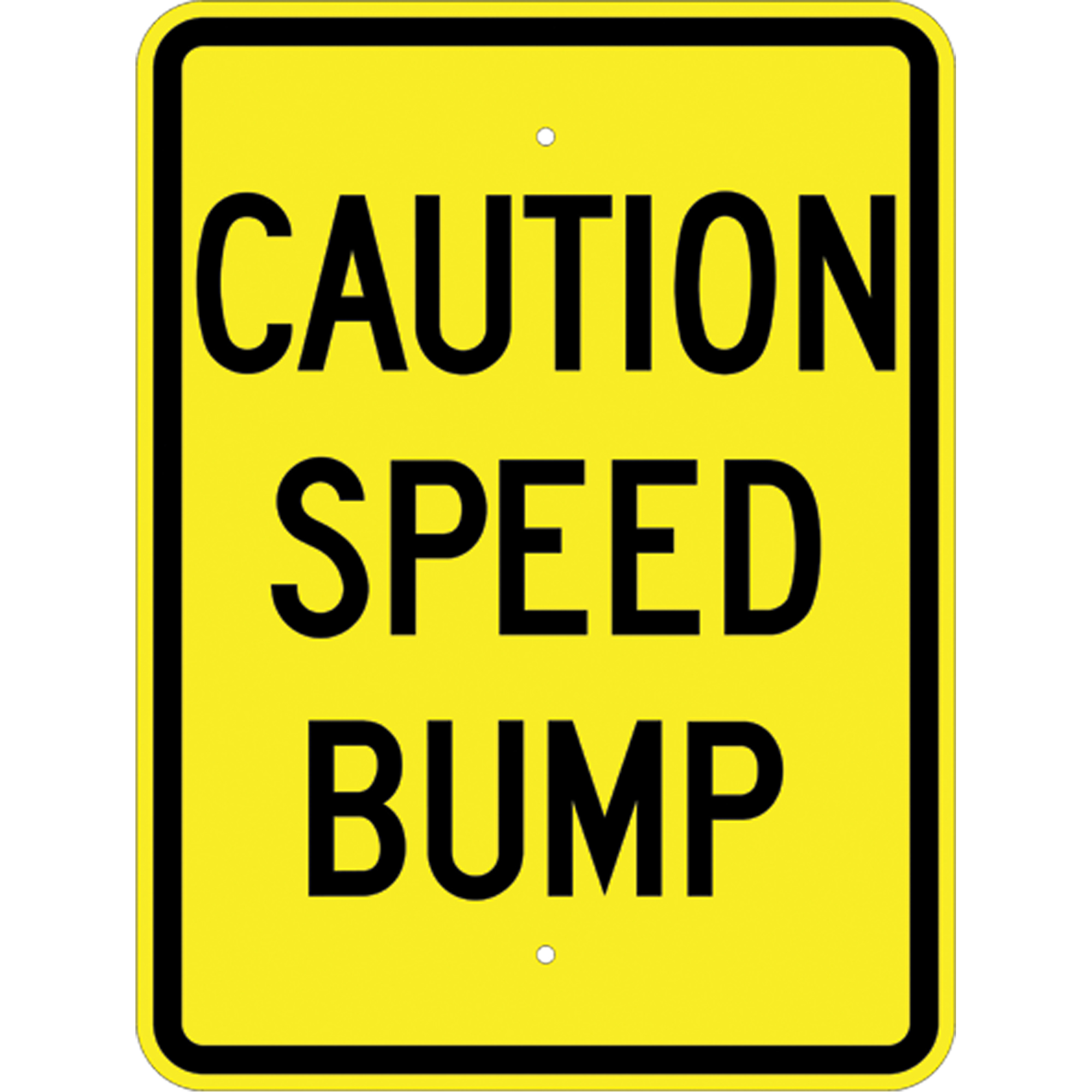 Enseigne « Caution Speed Bump », 18" x 12", Aluminium, Anglais