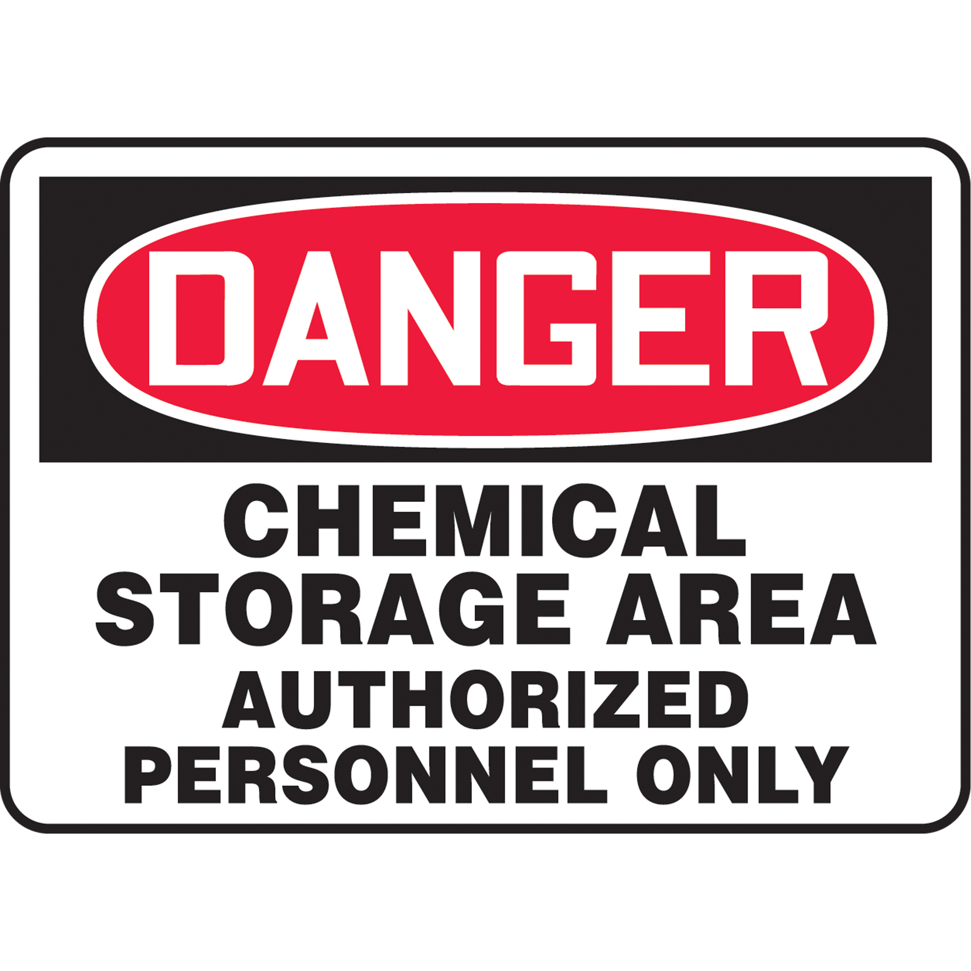 Enseigne « Chemical Storage Area », 10" x 14", Vinyle, Anglais