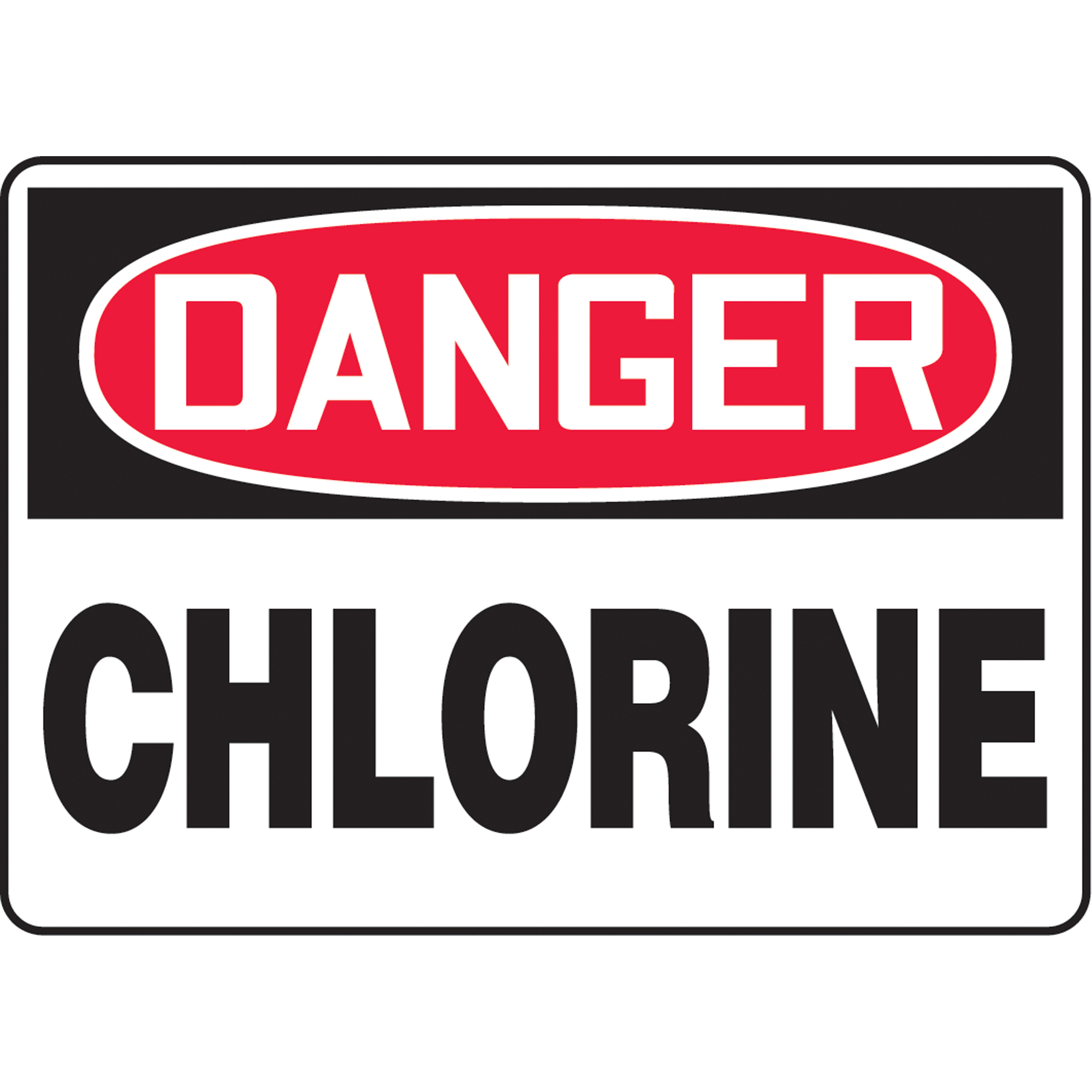 Enseigne « Chlorine », 10" x 14", Aluminium, Anglais
