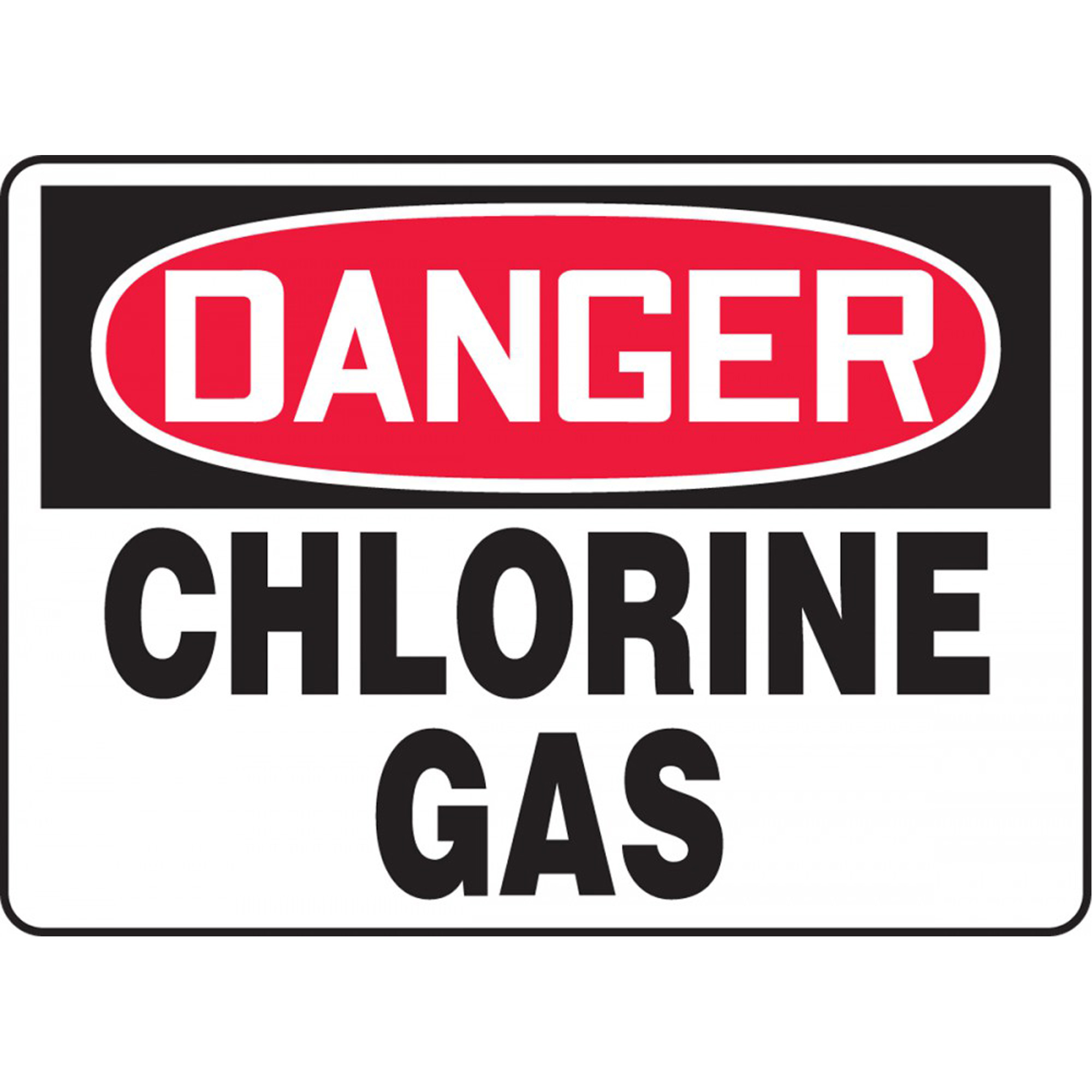 Enseigne « Chlorine Gas », 7" x 10", Aluminium, Anglais