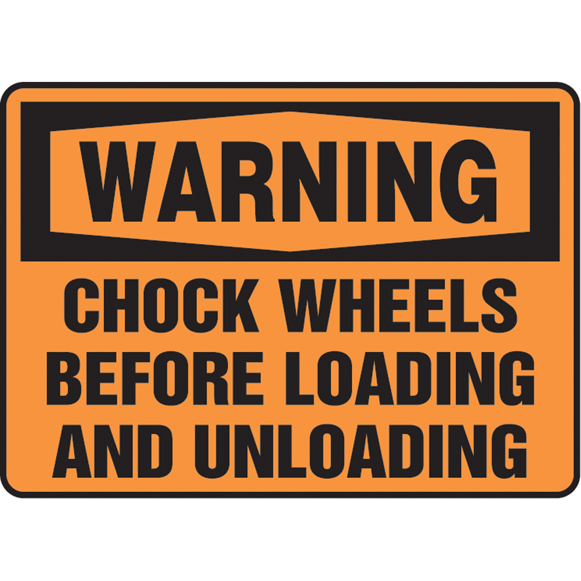 Enseigne « Chock Wheels », 10" x 14", Aluminium, Anglais