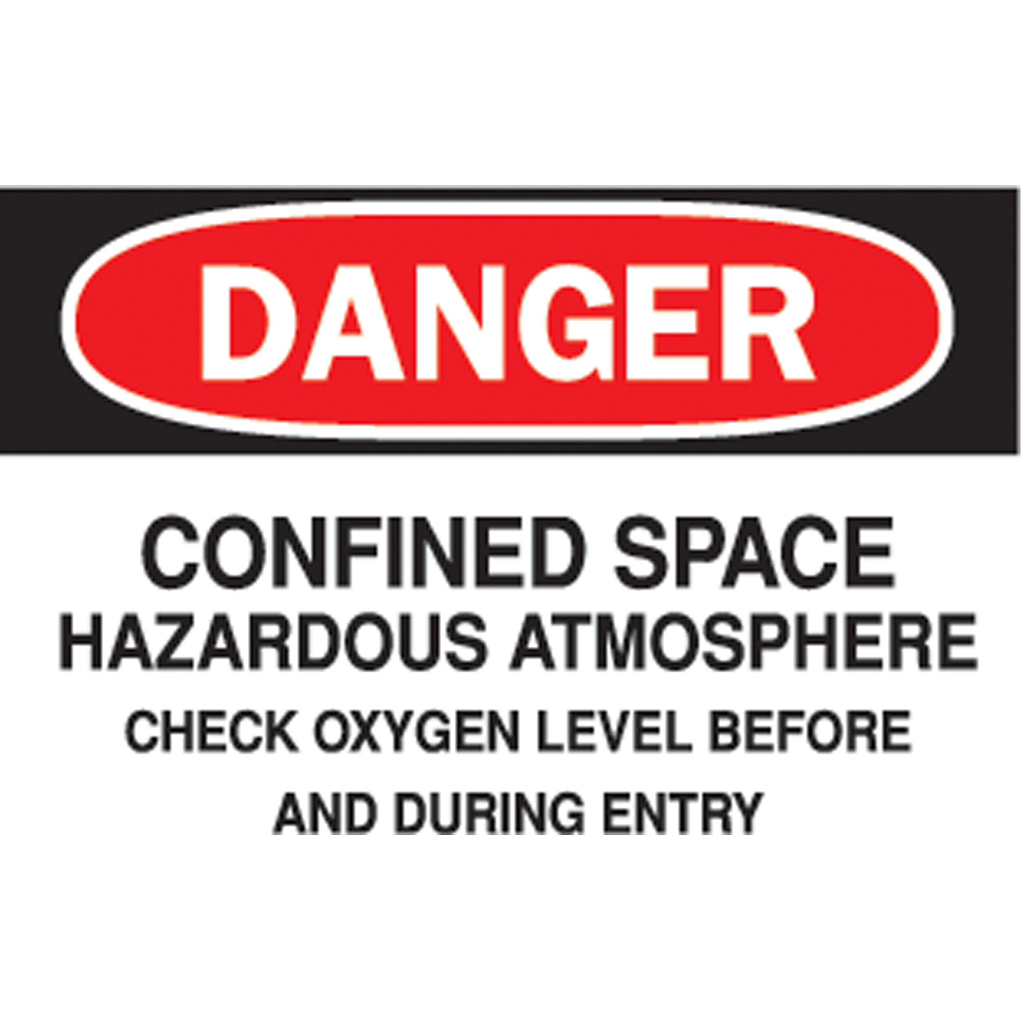 Enseigne « Confined Space », 10" x 14", Plastique, Anglais
