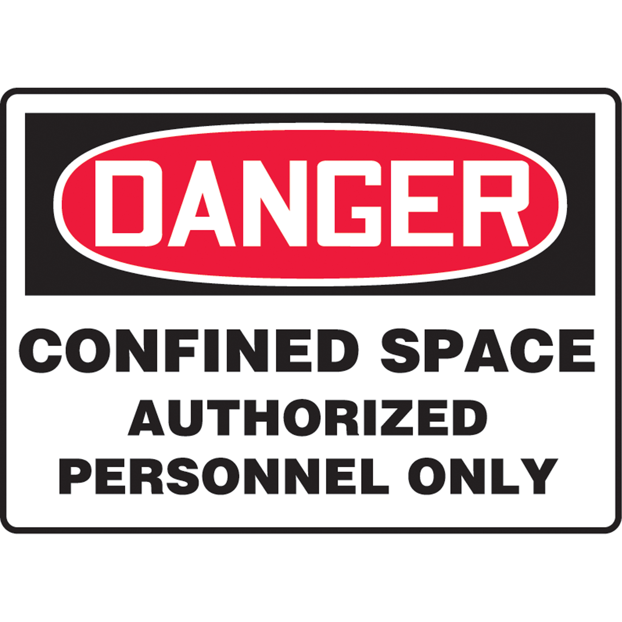 Enseigne « Confined Space Authorized Personnel », 10" x 14", Vinyle, Anglais