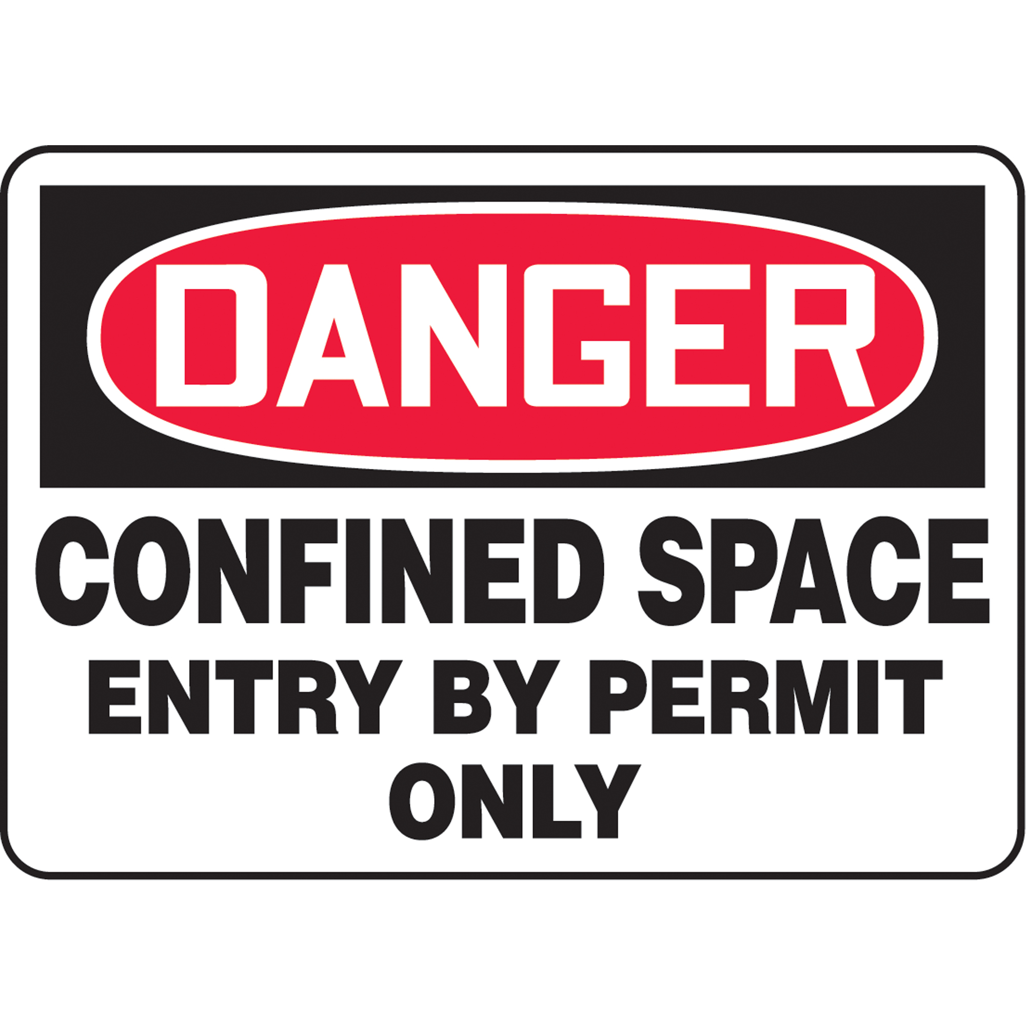 Enseigne « Confined Space Entry By Permit », 10" x 14", Vinyle, Anglais