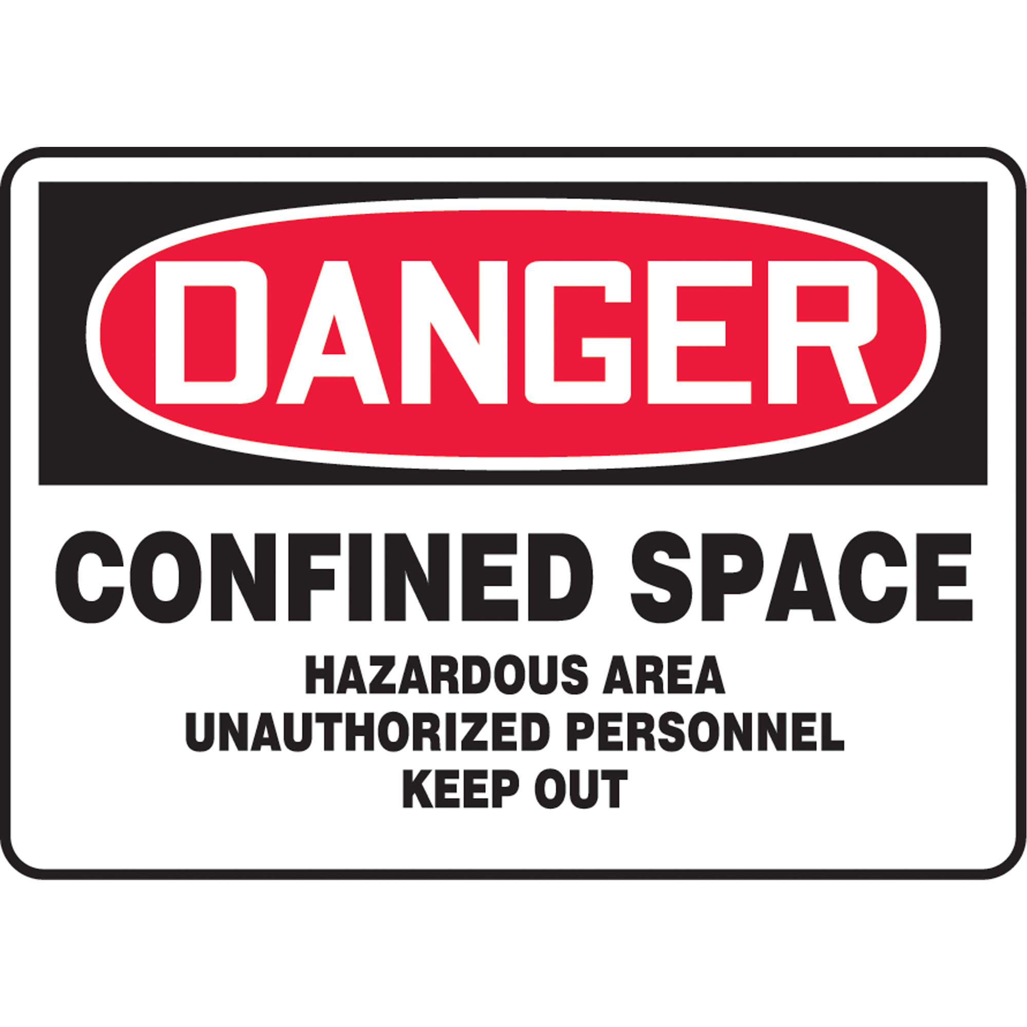 Enseigne « Confined Space Hazardous Area », 10" x 14", Vinyle, Anglais