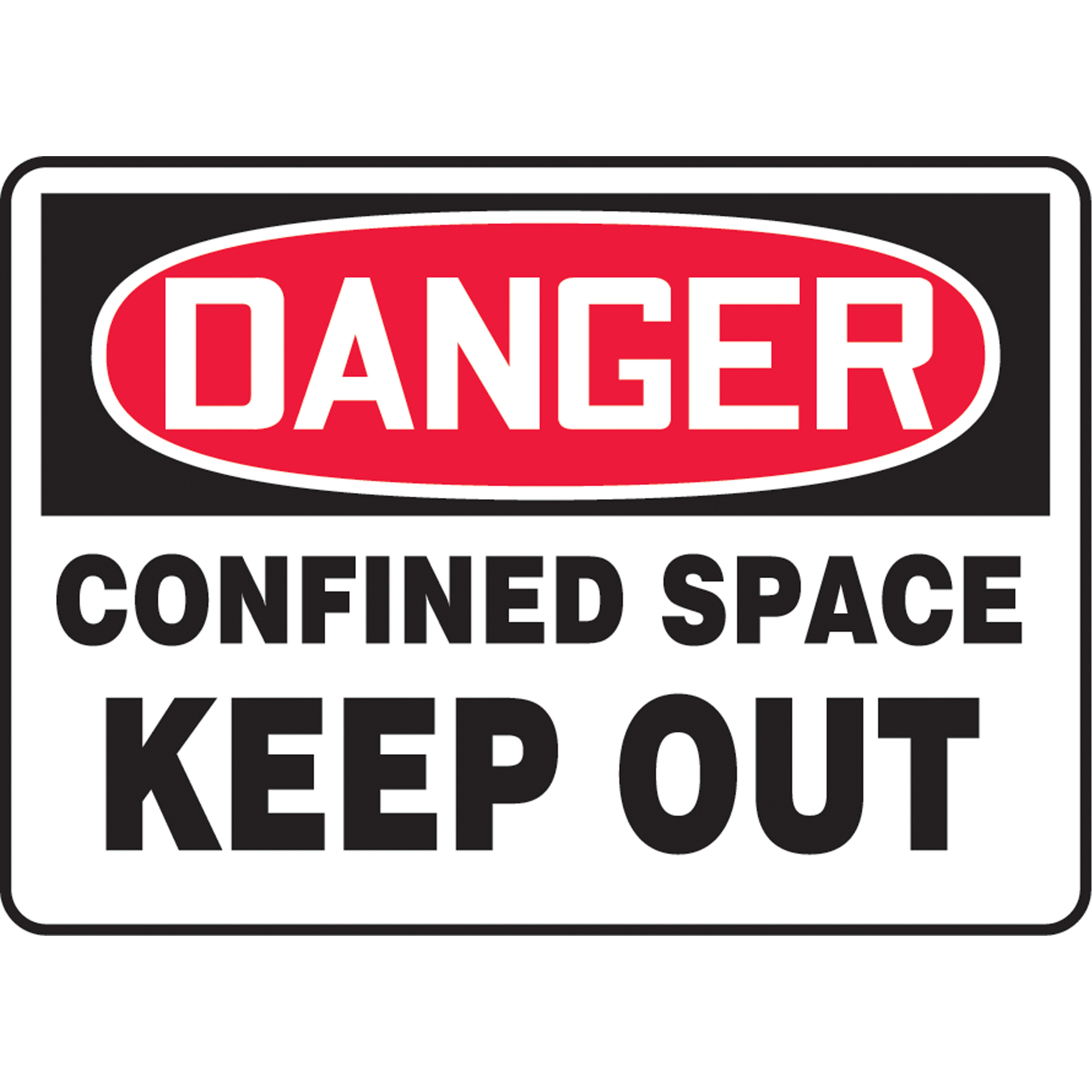 Enseigne « Confined Space Keep Out », 10" x 14", Vinyle, Anglais